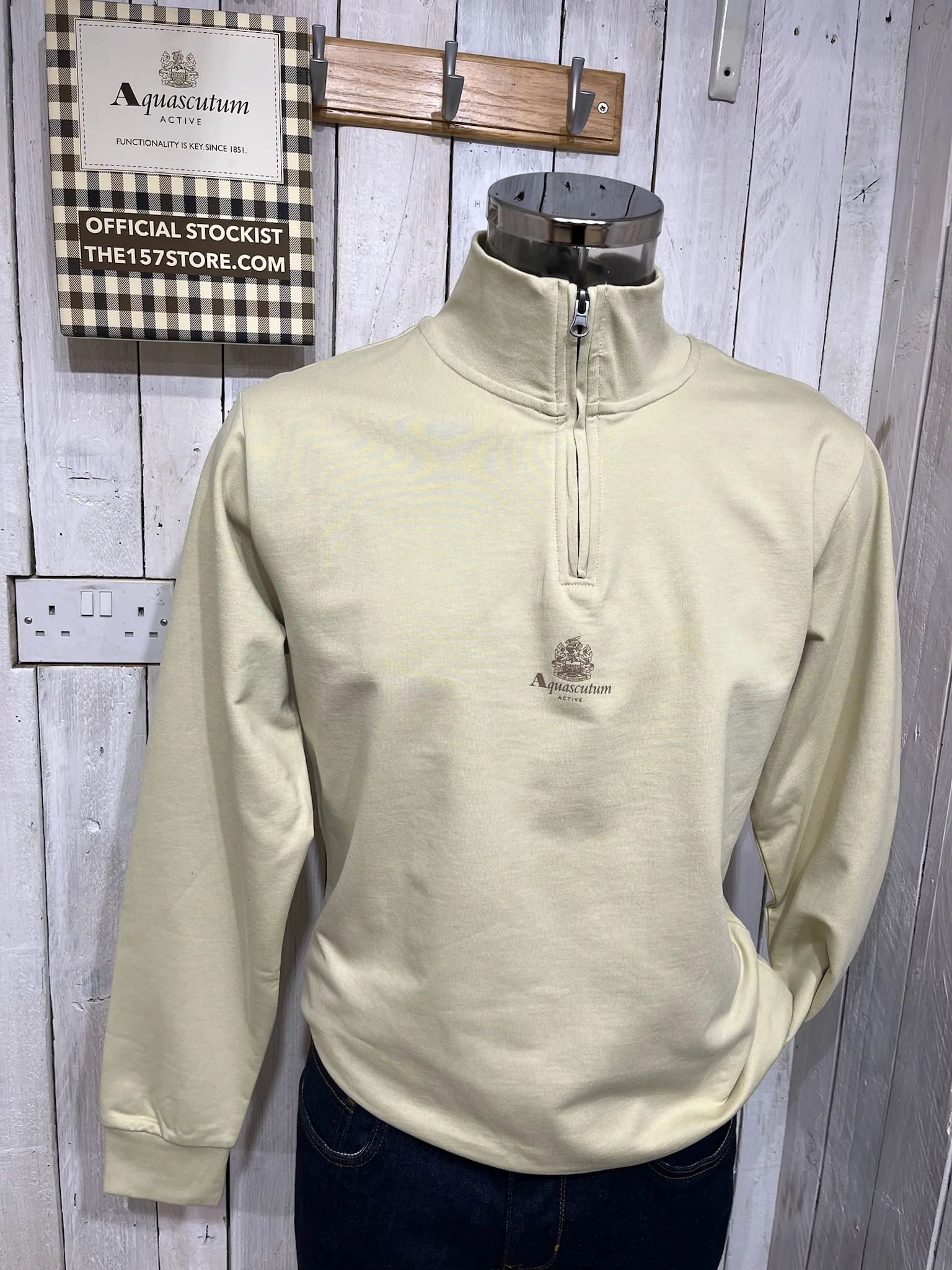 Aquascutum 1/4 Zip Sweat - Beige