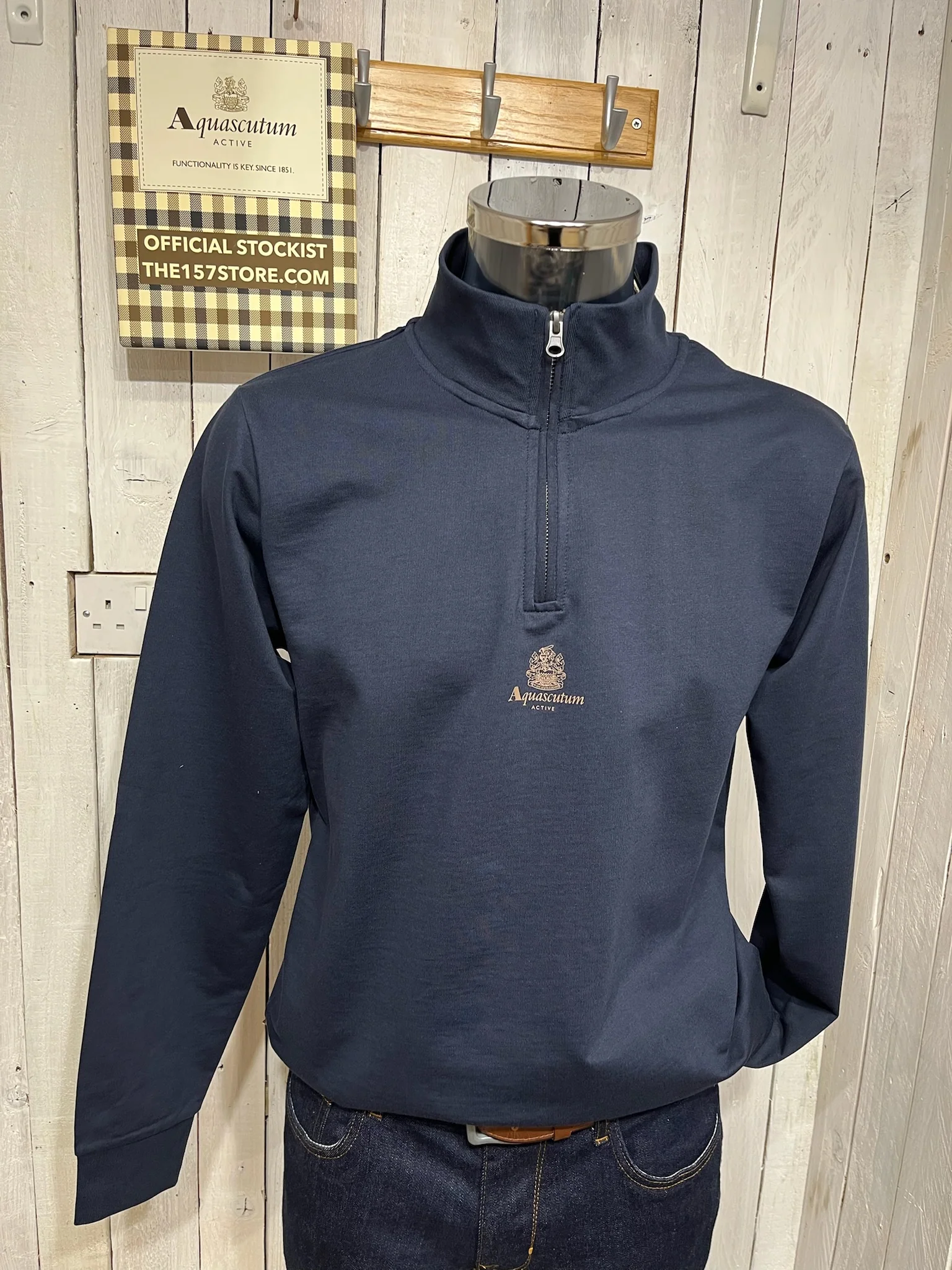 Aquascutum 1/4 Zip Sweat - Navy