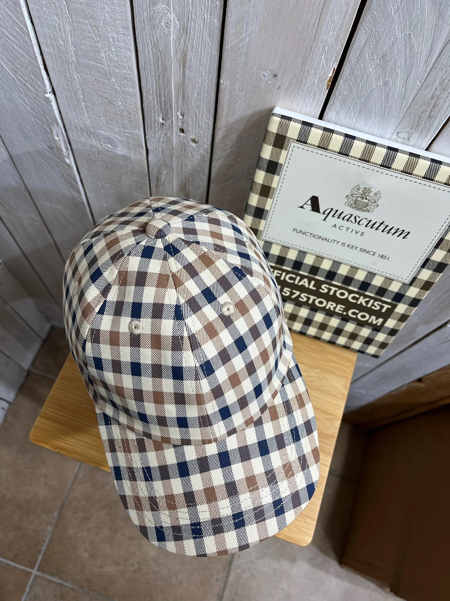 Aquascutum Iconic Cotton Cap - Club Check - Image 3