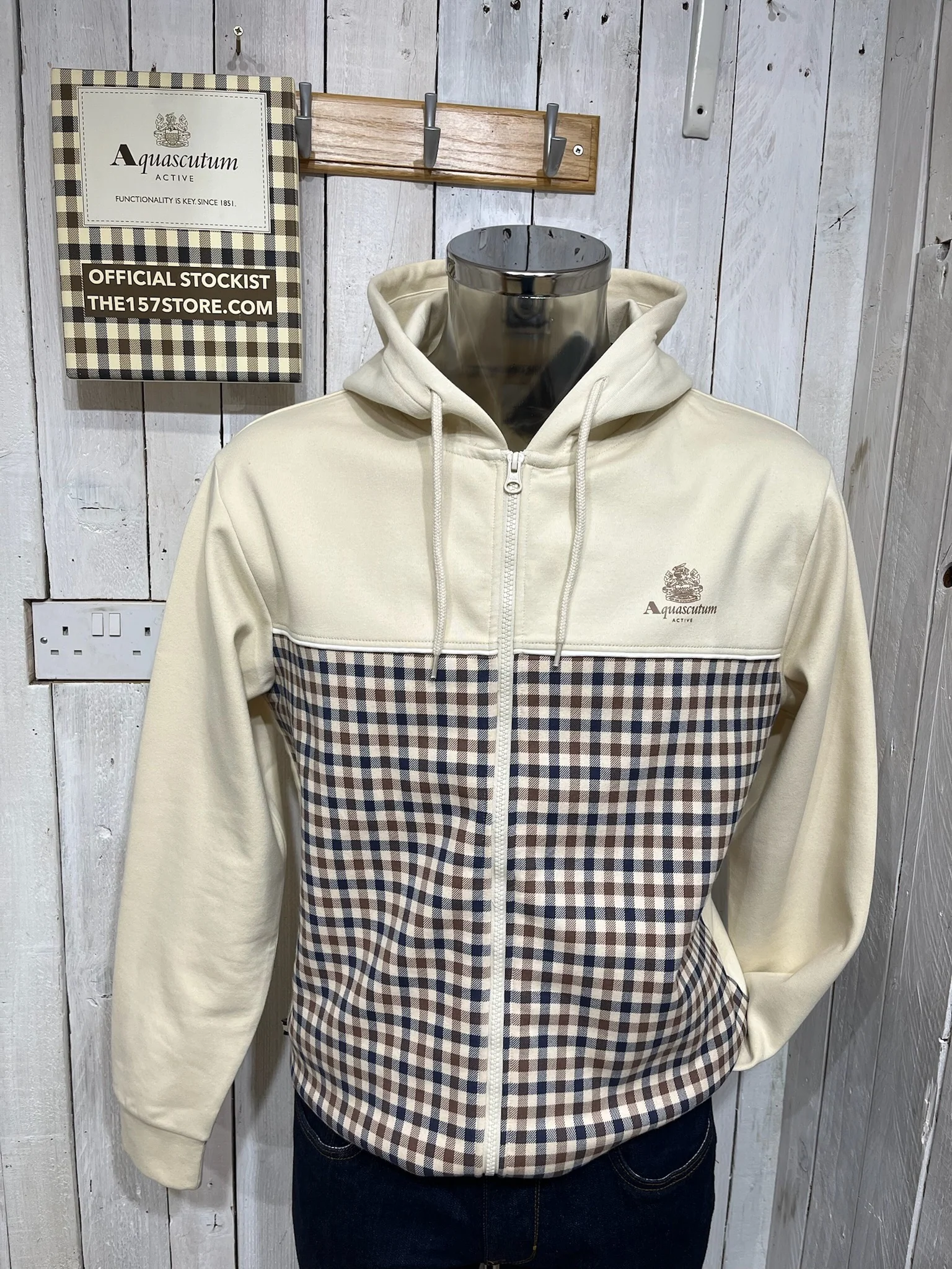 Aquascutum Full Zip Hoodie - Beige