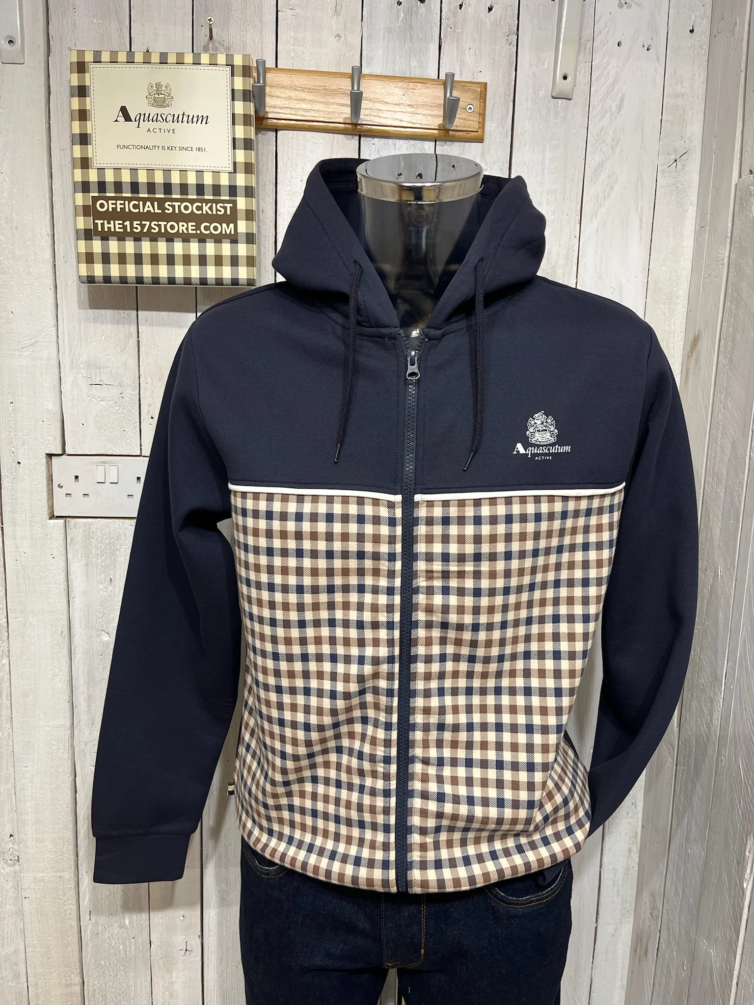 Aquascutum 2025 Full Zip Hoodie - Navy - Image 2