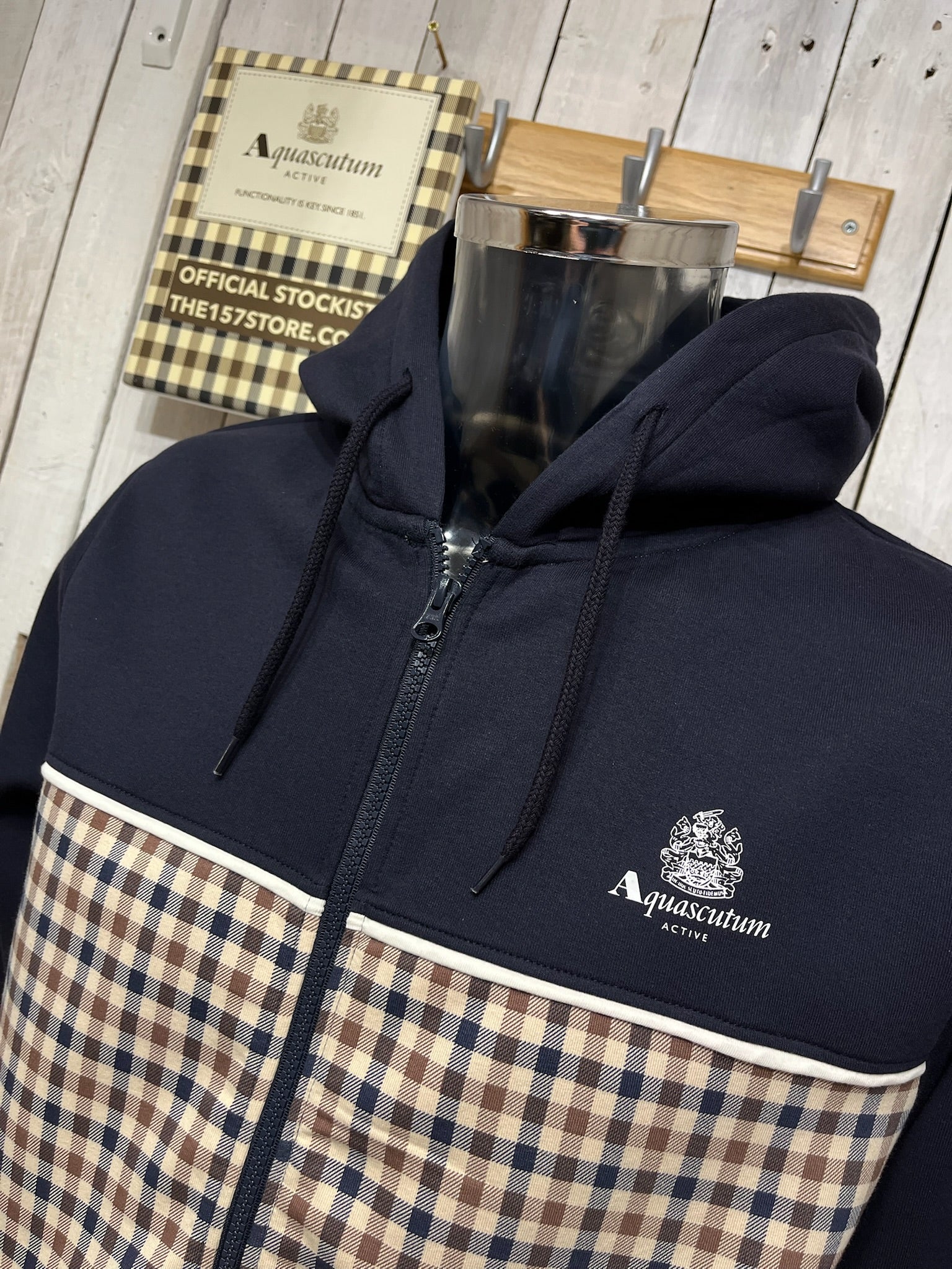 Aquascutum 2025 Full Zip Hoodie - Navy - Image 3