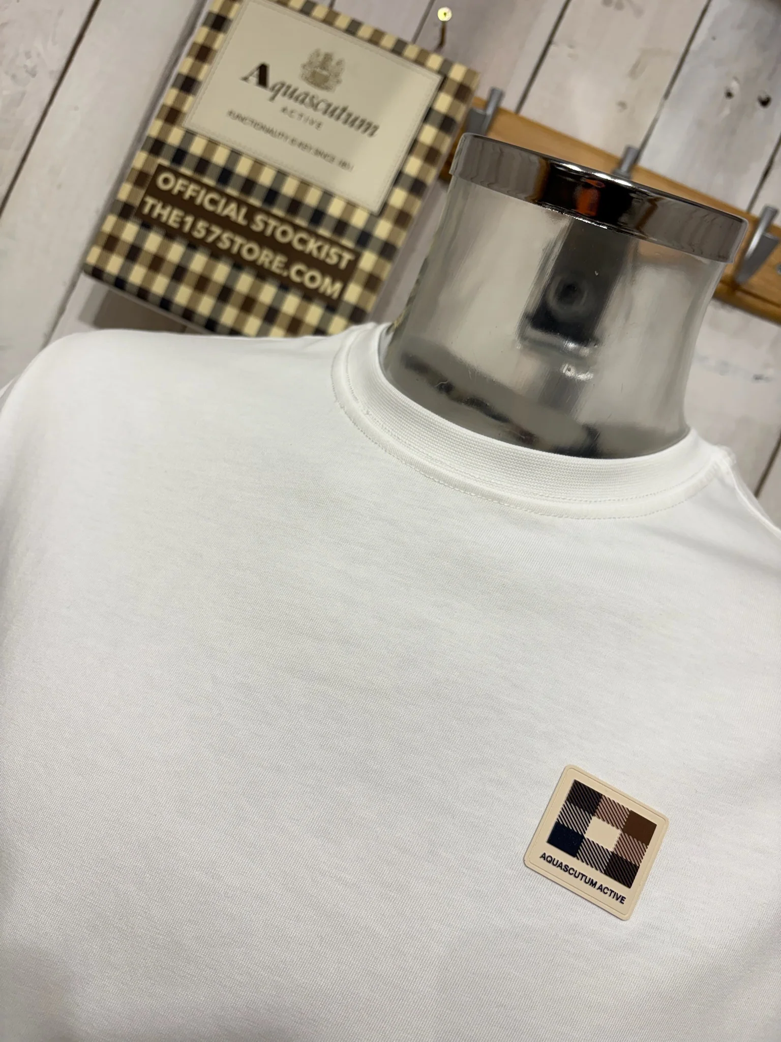 Aquascutum 2026 Badge Tee - Old White - Image 2