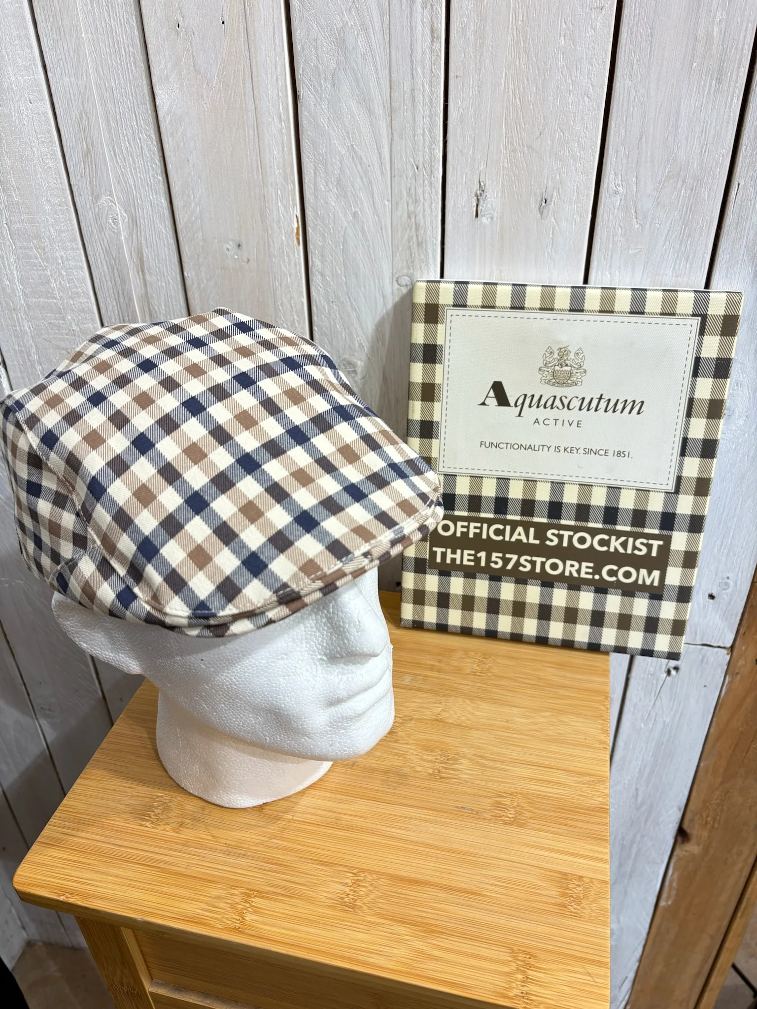 Aquascutum 2026 Cotton Flat Cap - Club Check