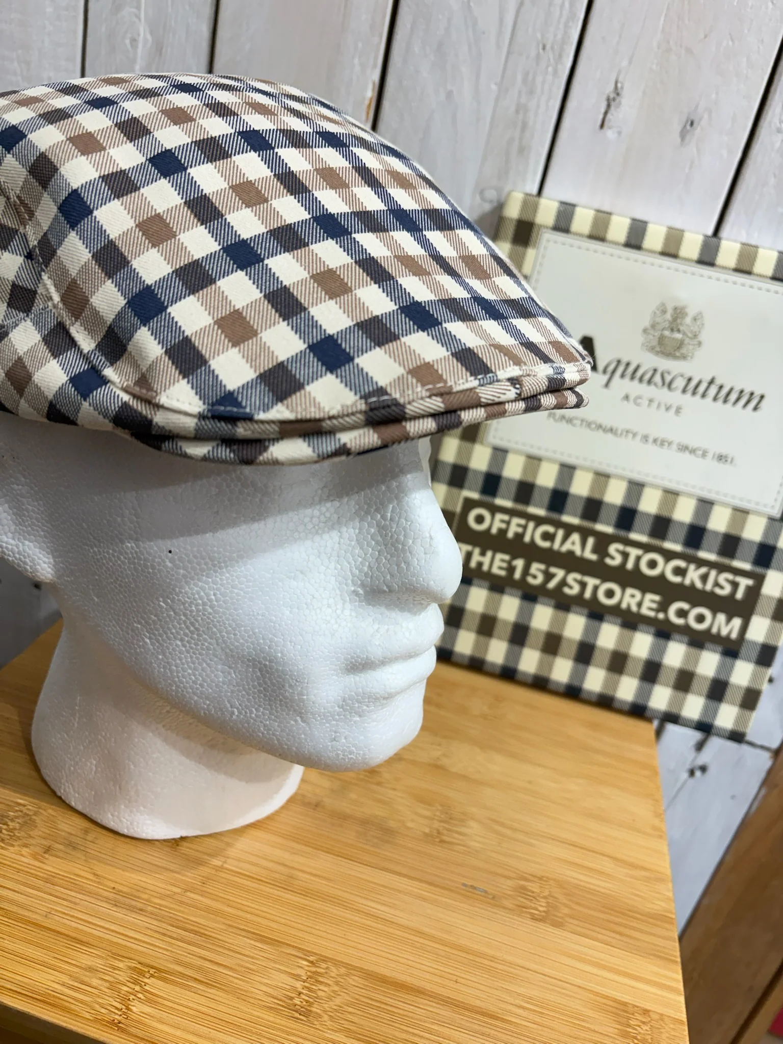 Aquascutum 2026 Cotton Flat Cap - Club Check - Image 2