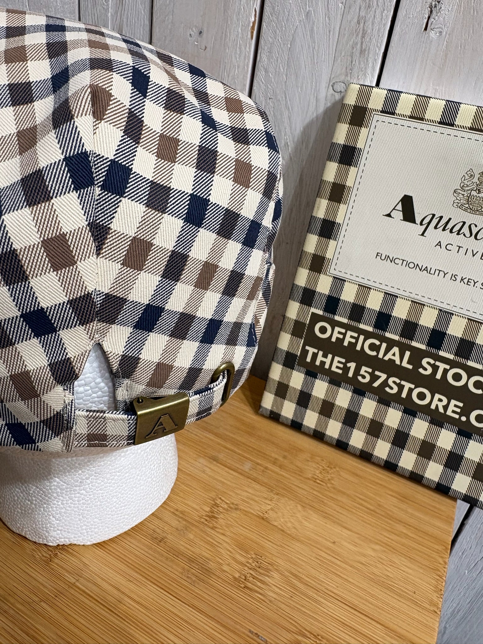 Aquascutum 2026 Cotton Flat Cap - Club Check - Image 3