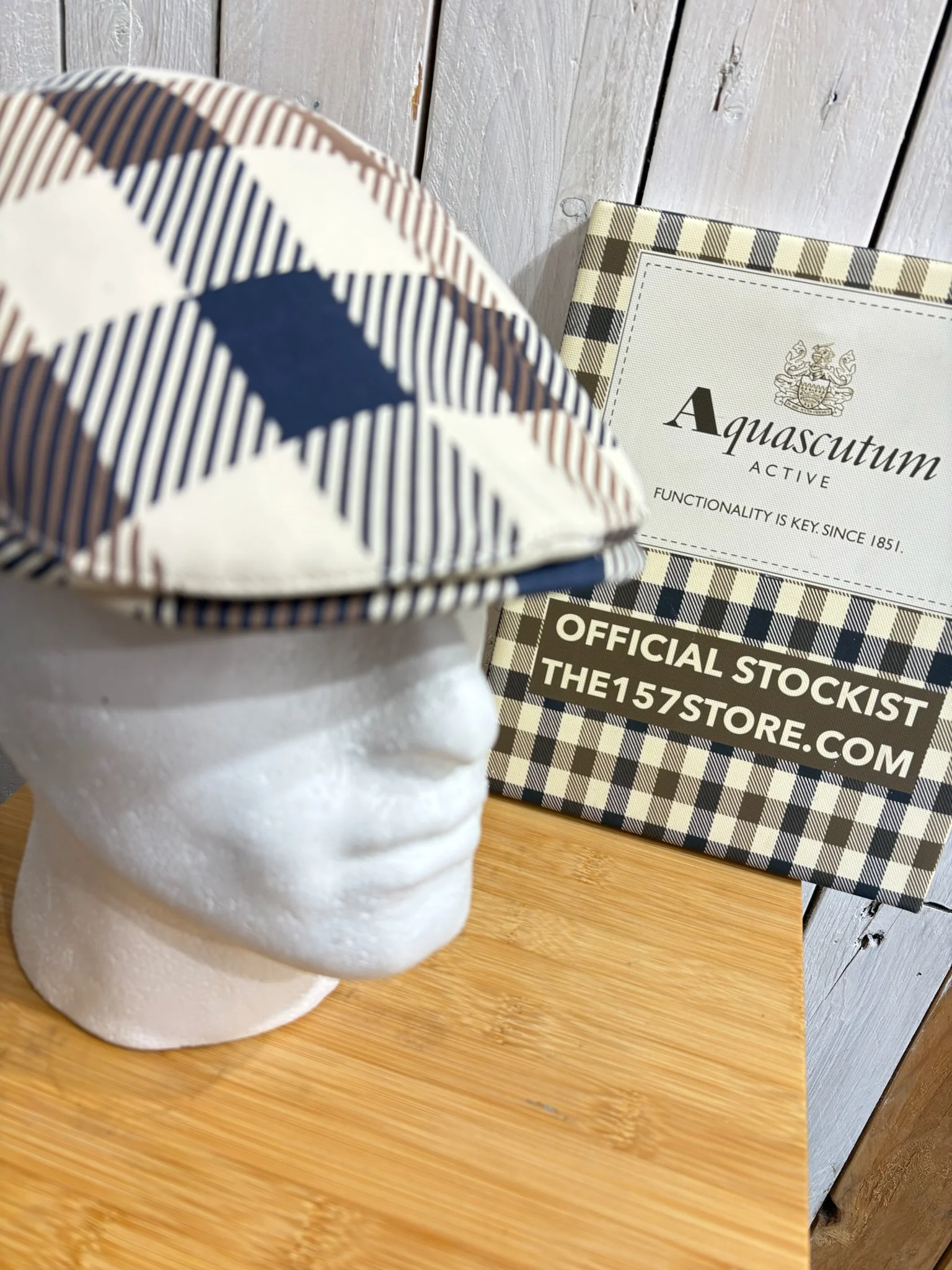Aquascutum 2026 Cotton Flat Cap - Macro Check - Image 2