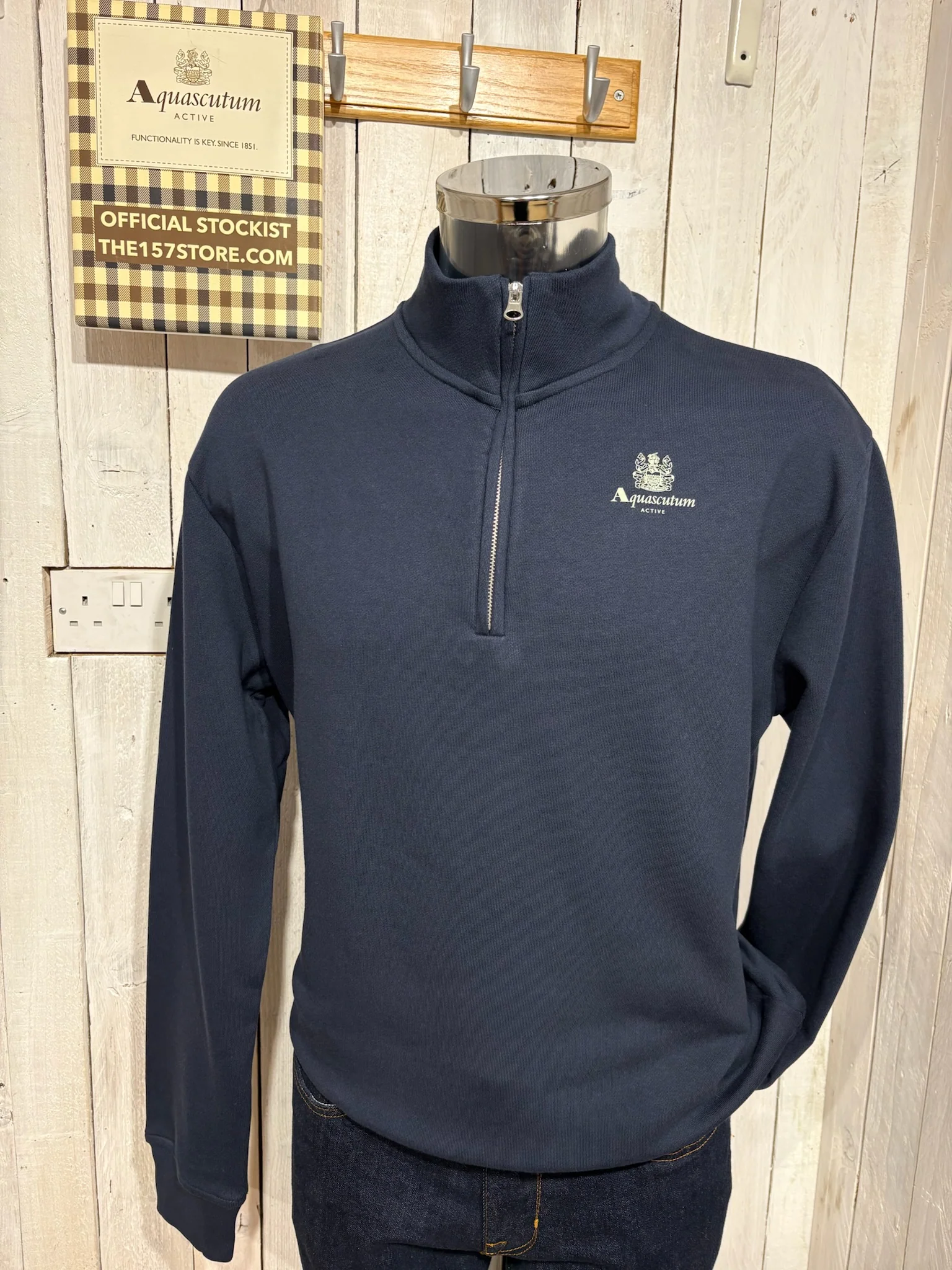 Aquascutum 2026 Half Zip Sweat - Navy