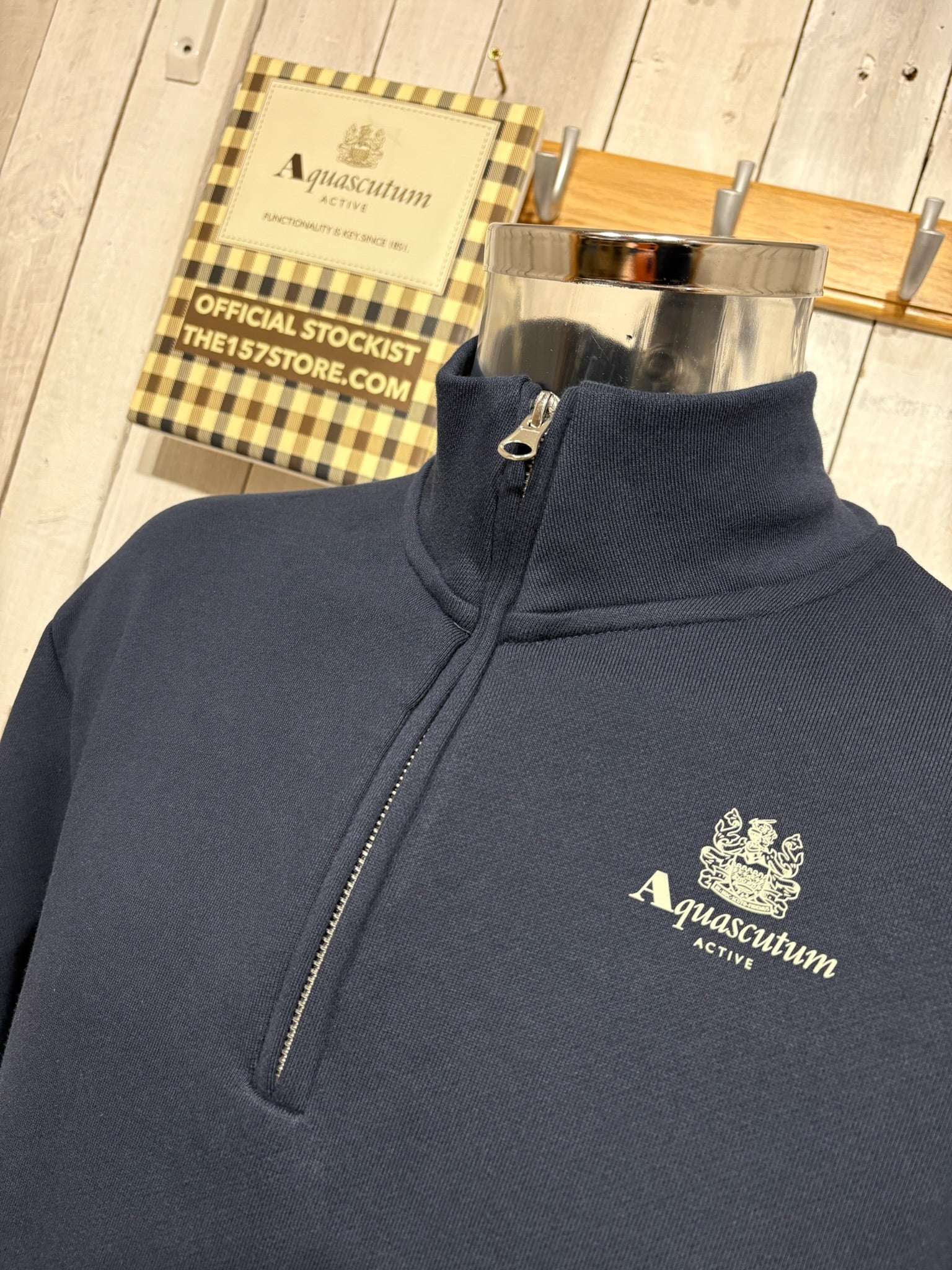 Aquascutum 2026 Half Zip Sweat - Navy - Image 2