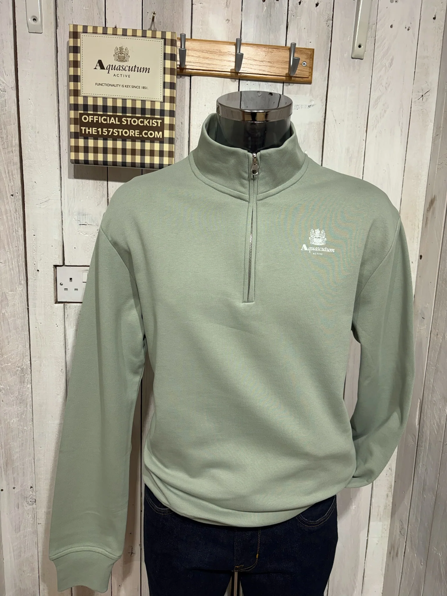 Aquascutum 2026 Half Zip Sweat - Salvia
