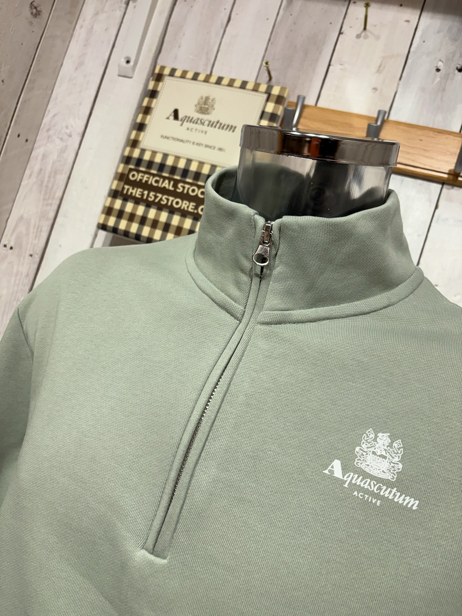 Aquascutum 2026 Half Zip Sweat - Salvia - Image 2