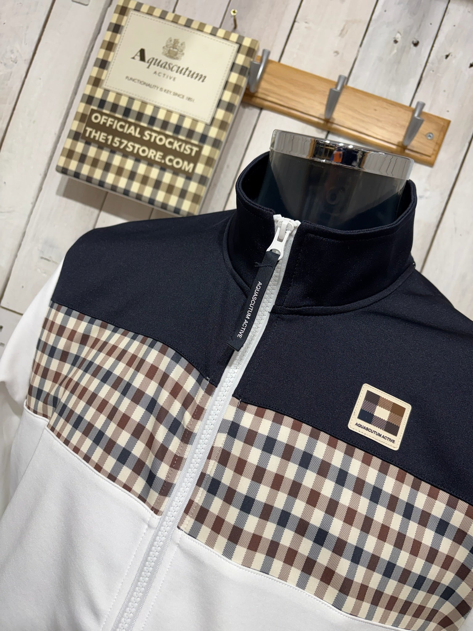 Aquascutum 2026 Icon Stripes Track Top - Navy (Worn by Geoff Bell) - Image 3