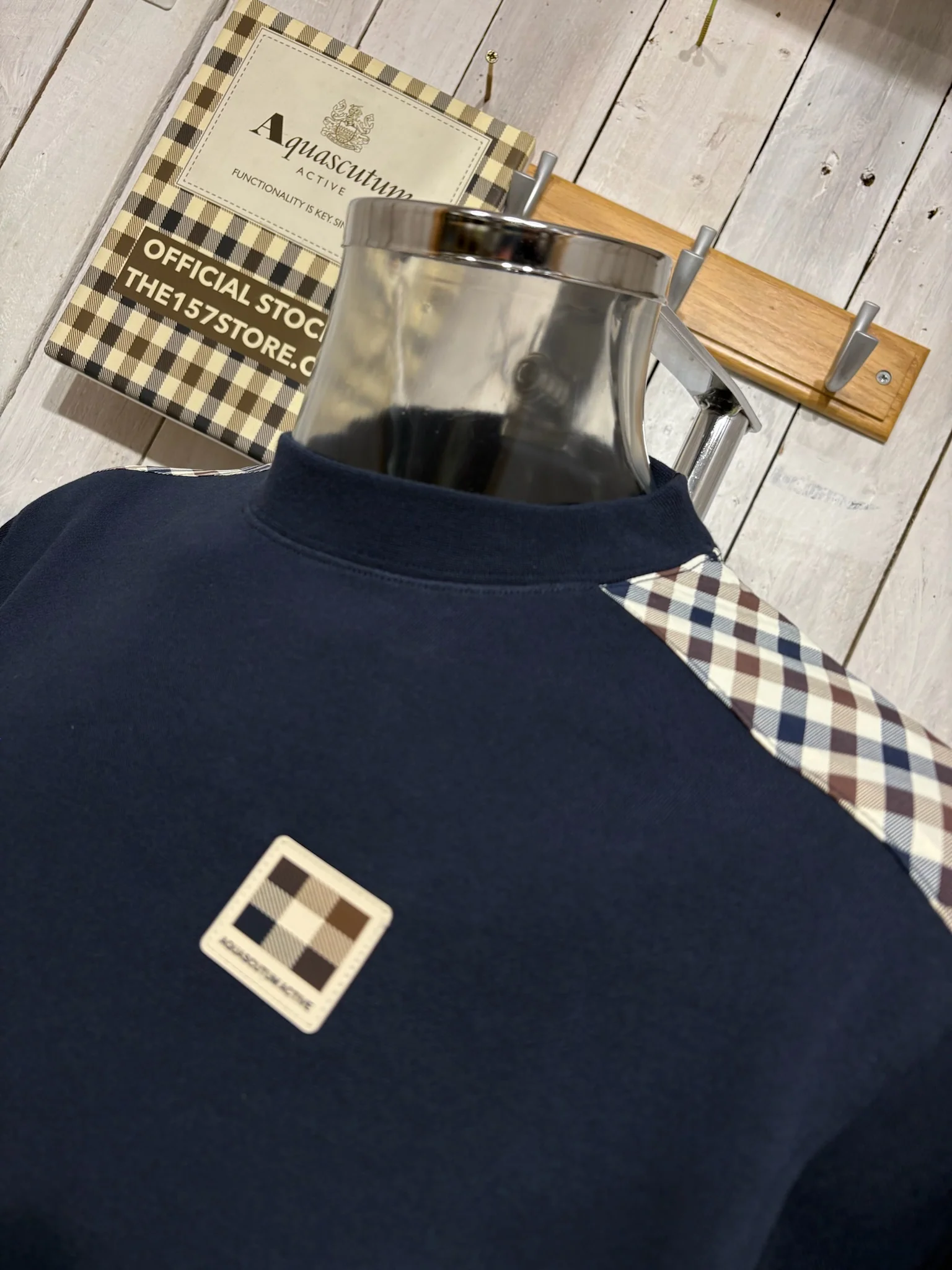 Aquascutum 2026 Lamina Insert Crewneck - Navy - Image 2