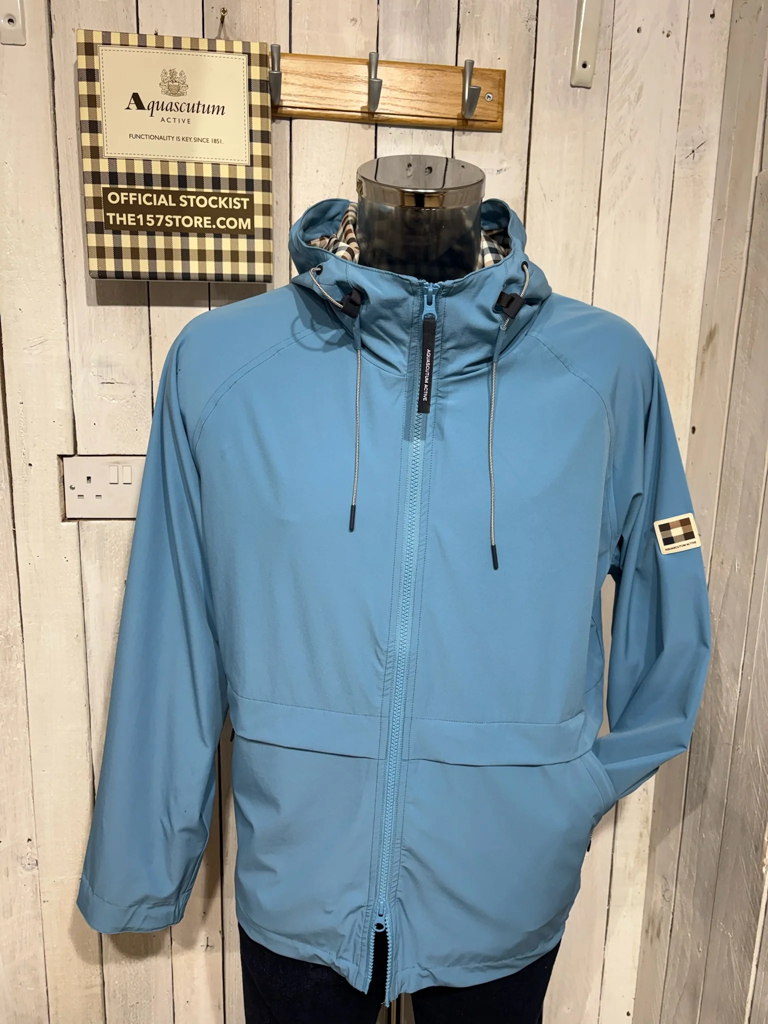 Aquascutum 2026 Shell SP Hooded Jacket - Avio Blue