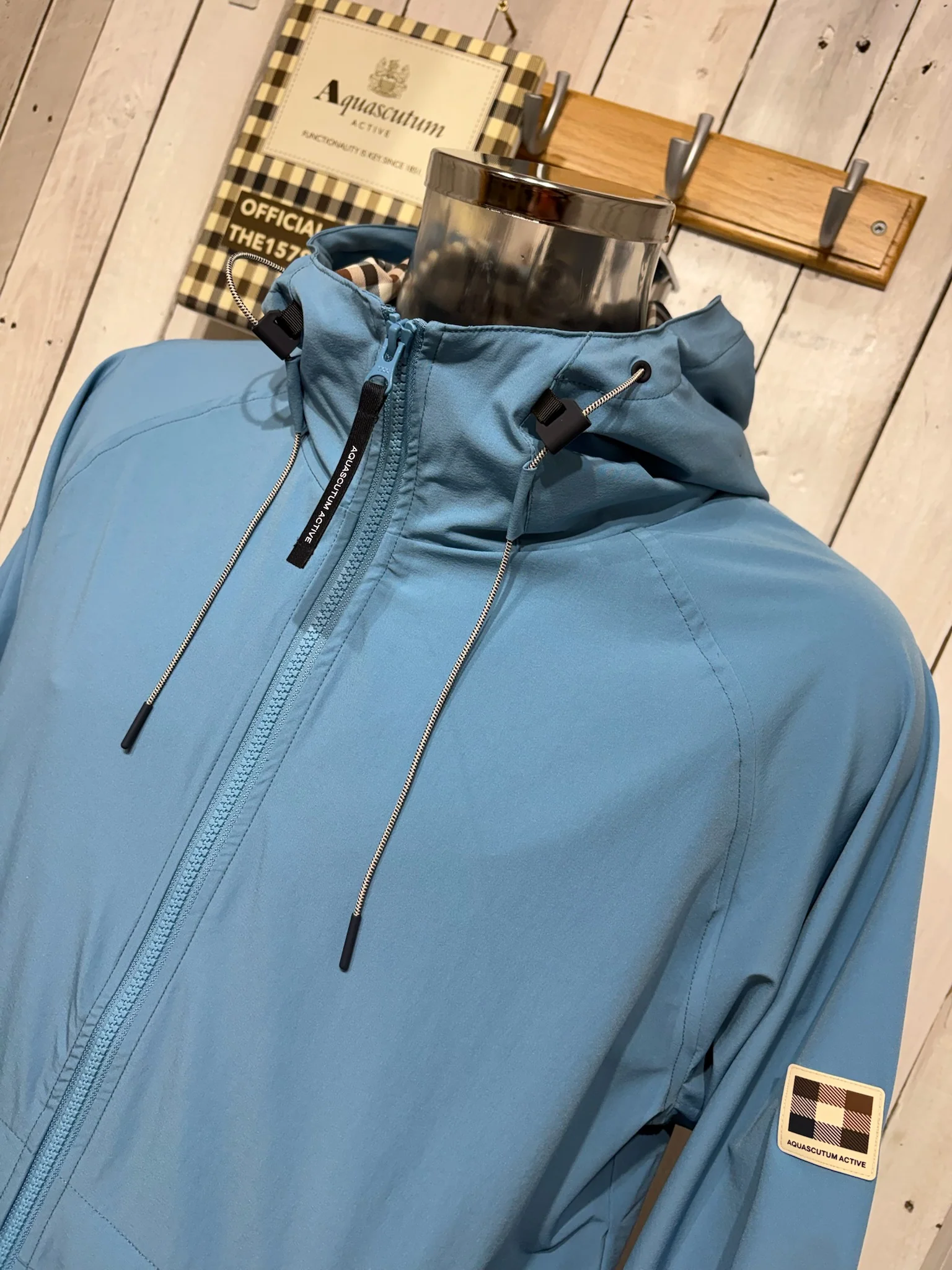 Aquascutum 2026 Shell SP Hooded Jacket - Avio Blue - Image 2