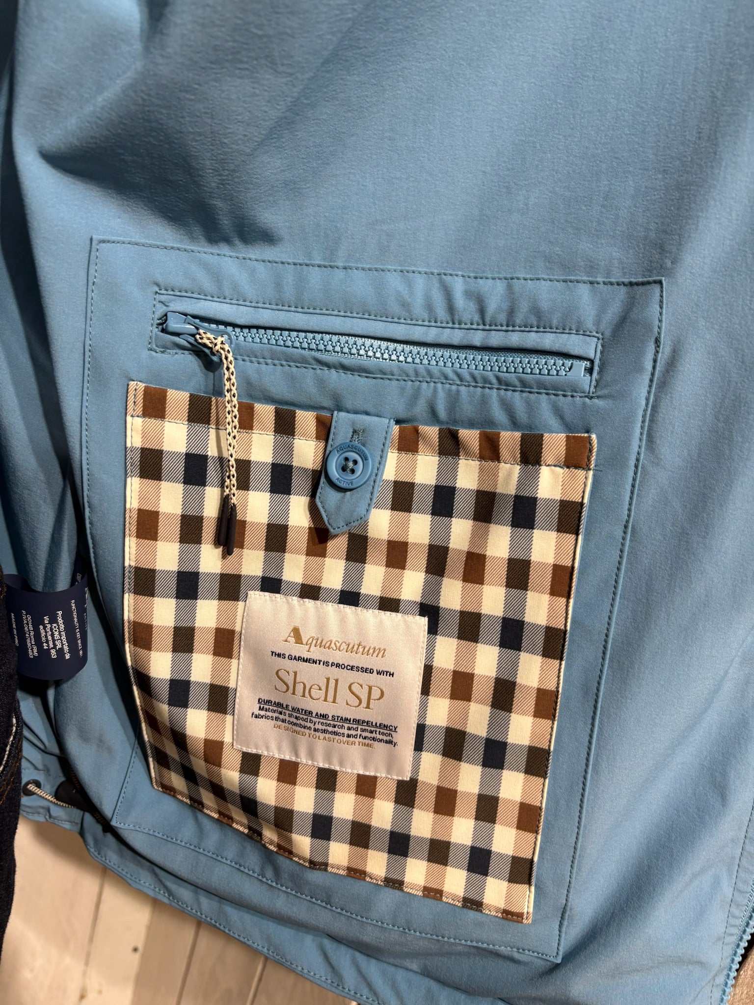 Aquascutum 2026 Shell SP Hooded Jacket - Avio Blue - Image 4
