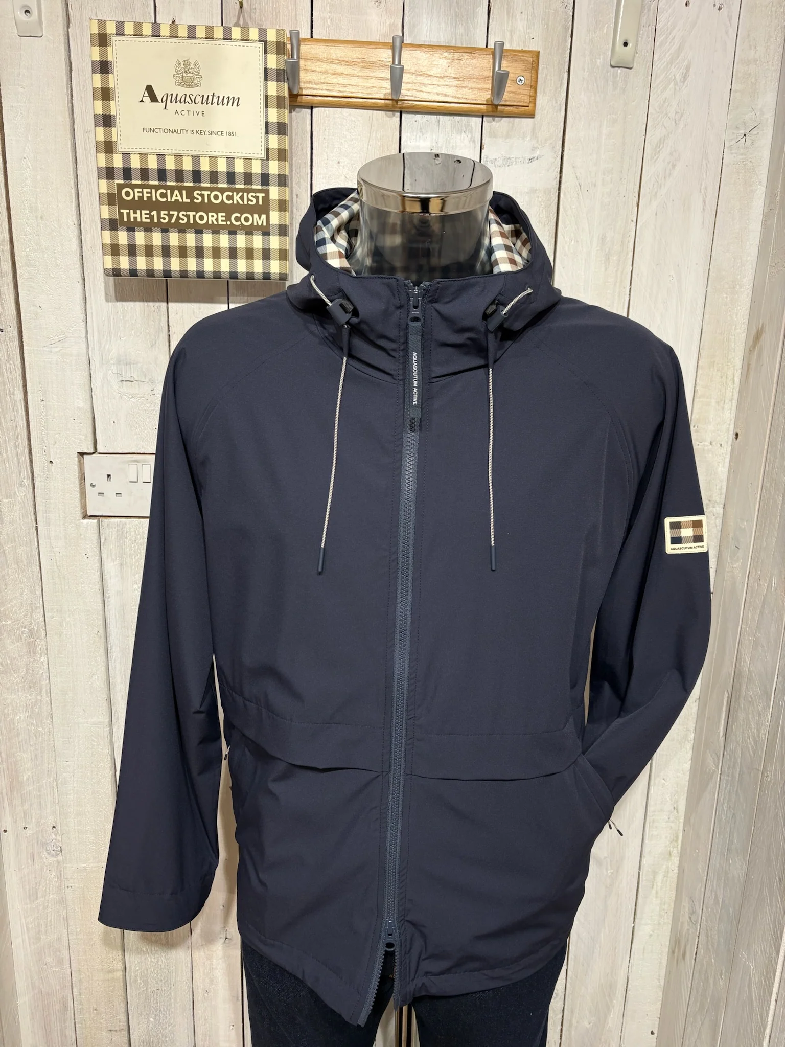 Aquascutum 2026 Shell SP Hooded Jacket - Navy