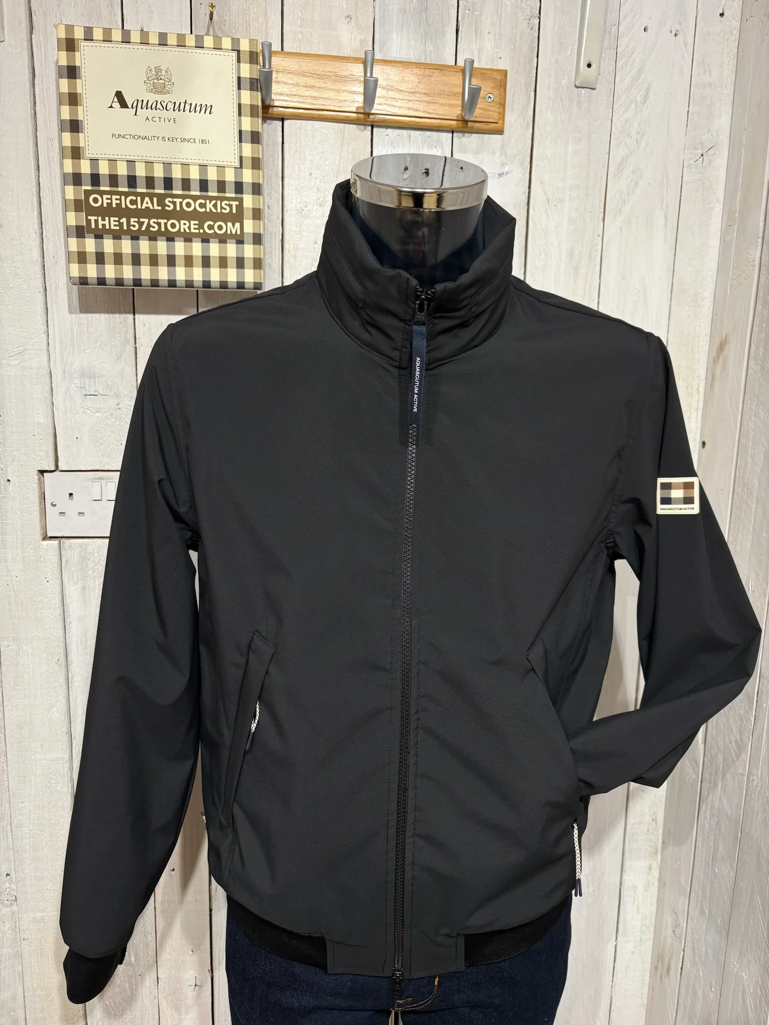 Aquascutum 2026 Soft Shell Mock Neck Jacket - Black