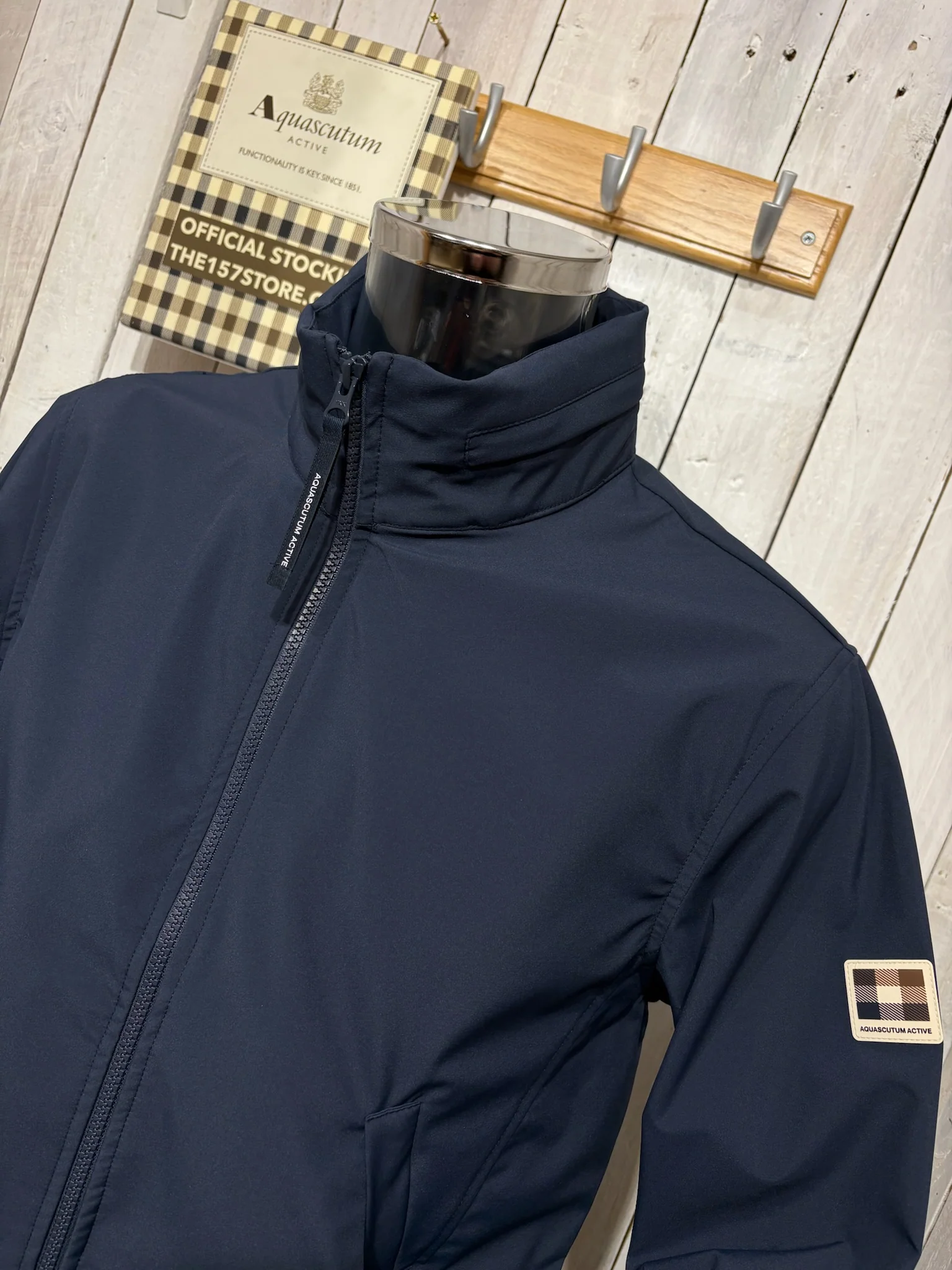 Aquascutum 2026 Soft Shell Mock Neck Jacket - Navy - Image 3