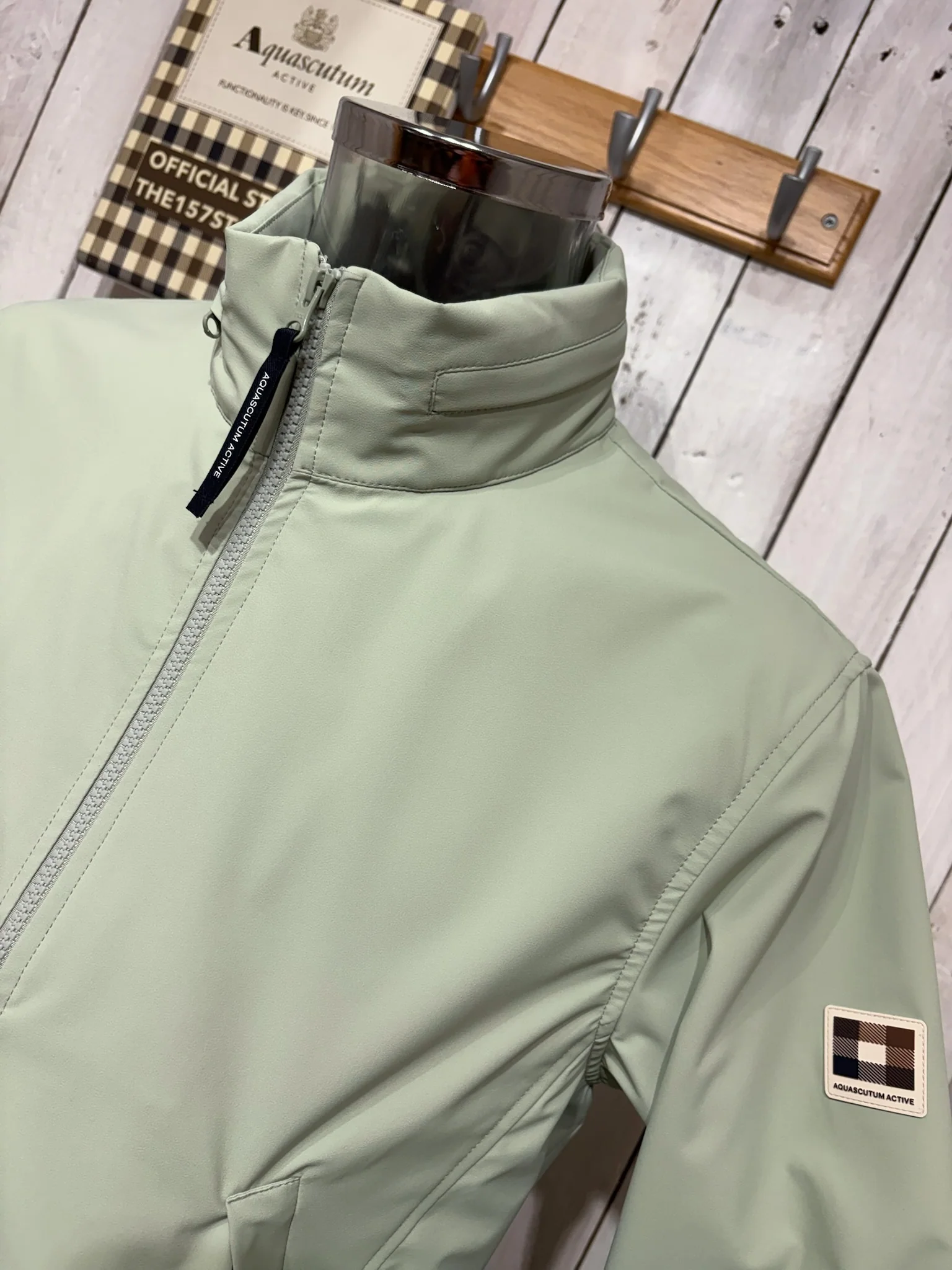 Aquascutum 2026 Soft Shell Mock Neck Jacket - Salvia - Image 5