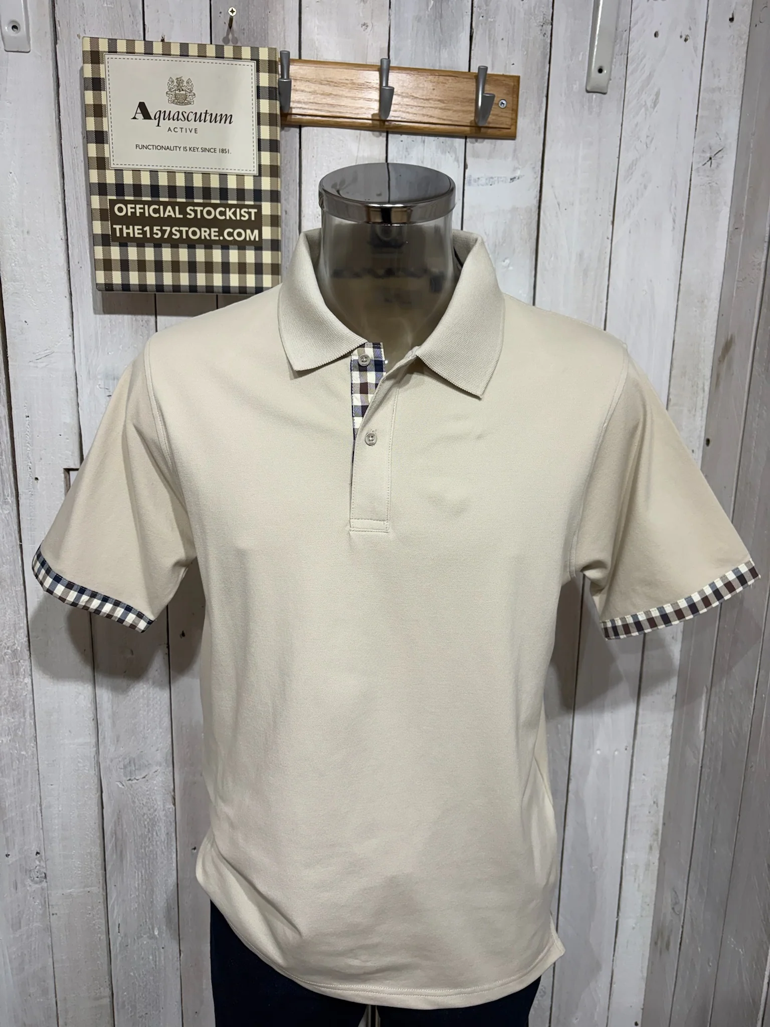 Aquascutum 2026 Stretch Piquet Sleeves Polo - Beige