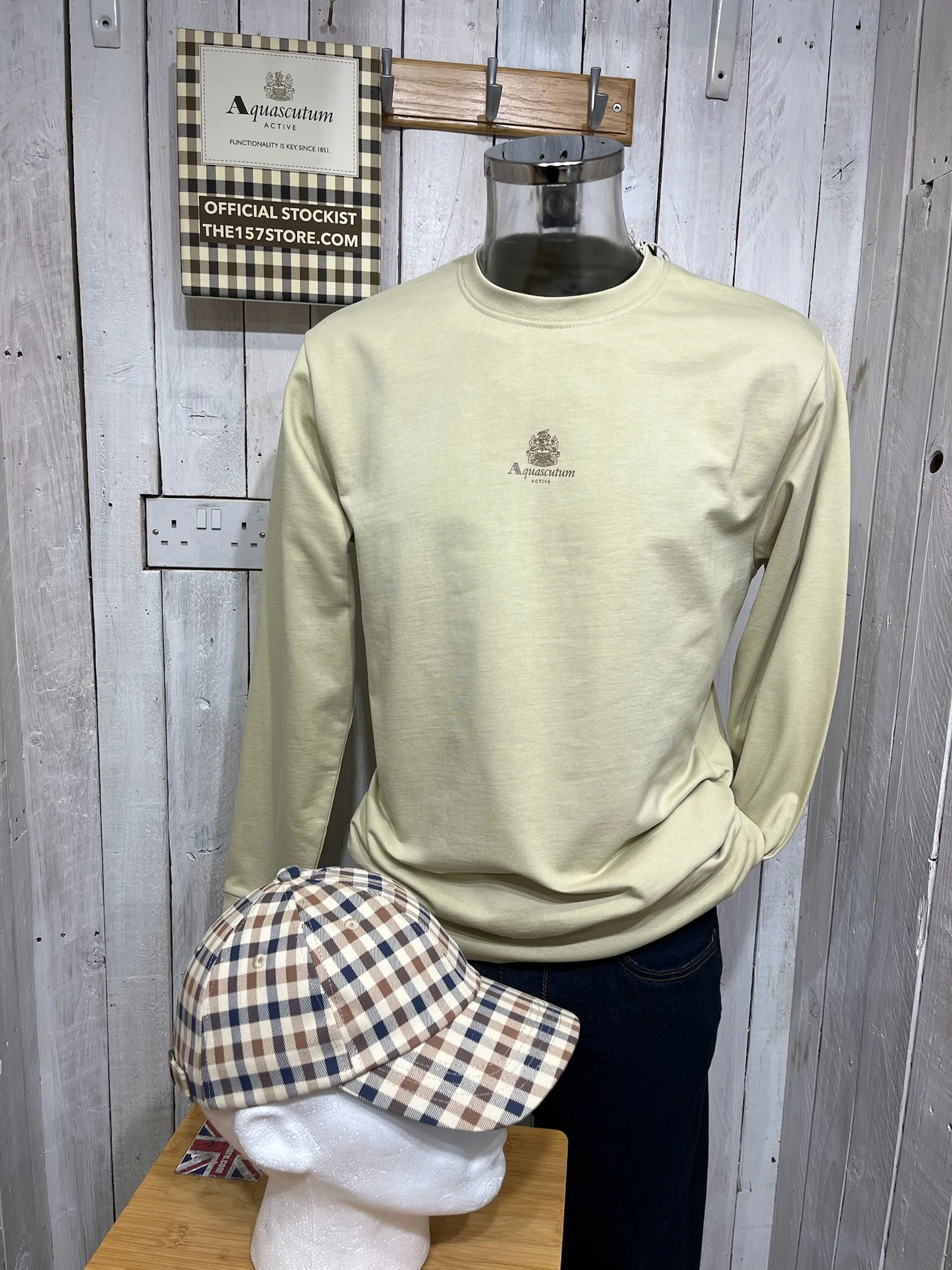 Aquascutum Logo Crew Sweat - Beige - Image 2