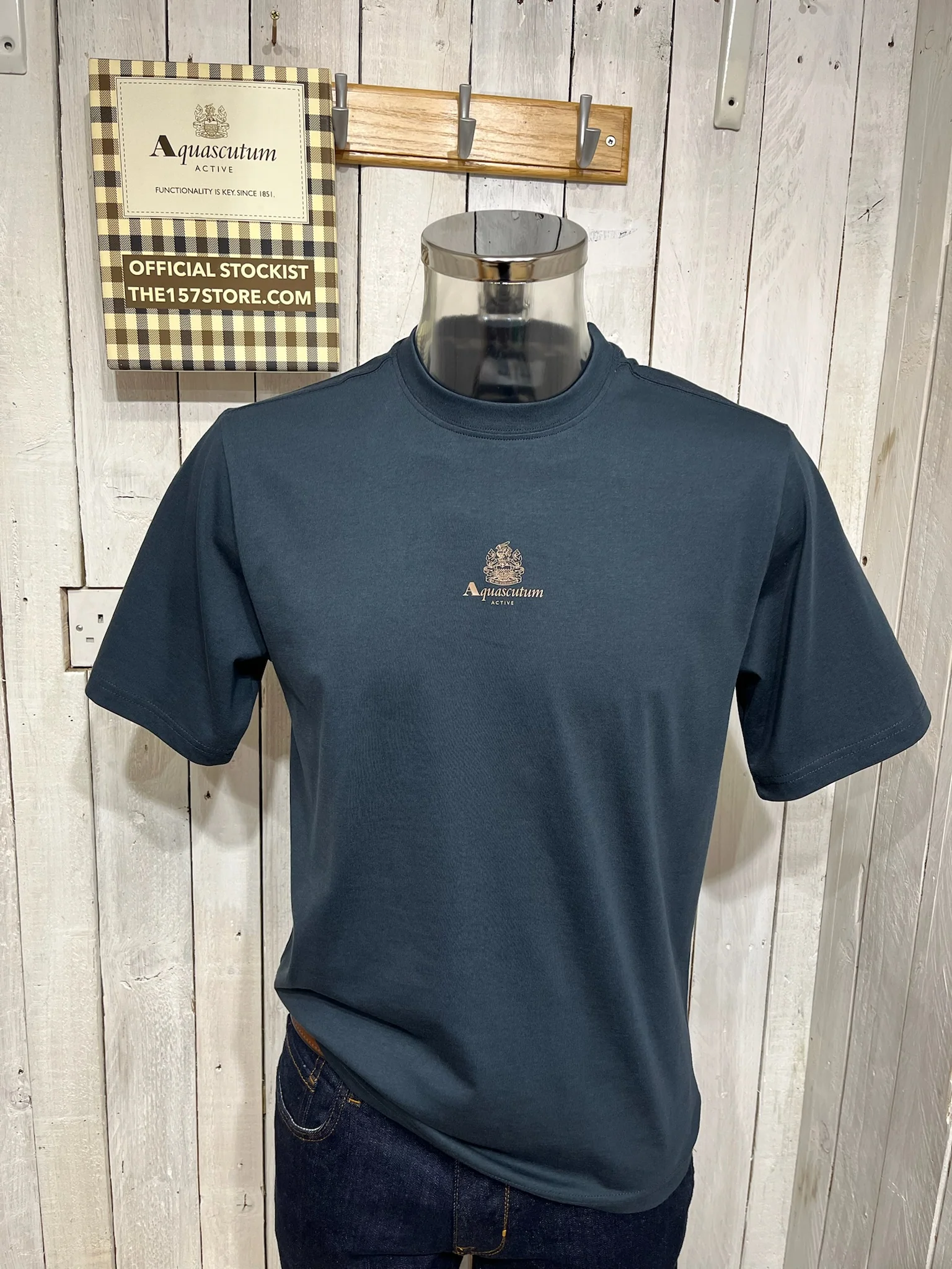 Aquascutum Centred Logo Tee - Navy