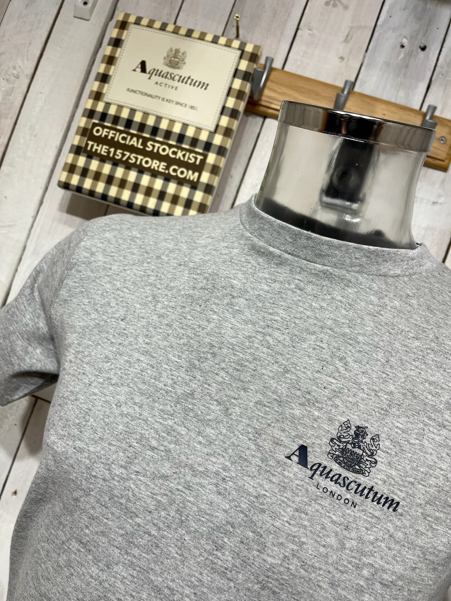 Aquascutum Chest Logo Tee - Light Grey