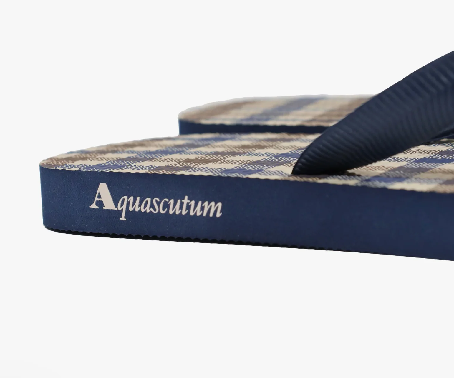 Aquascutum Club Check Flip Flops - Navy - Image 4
