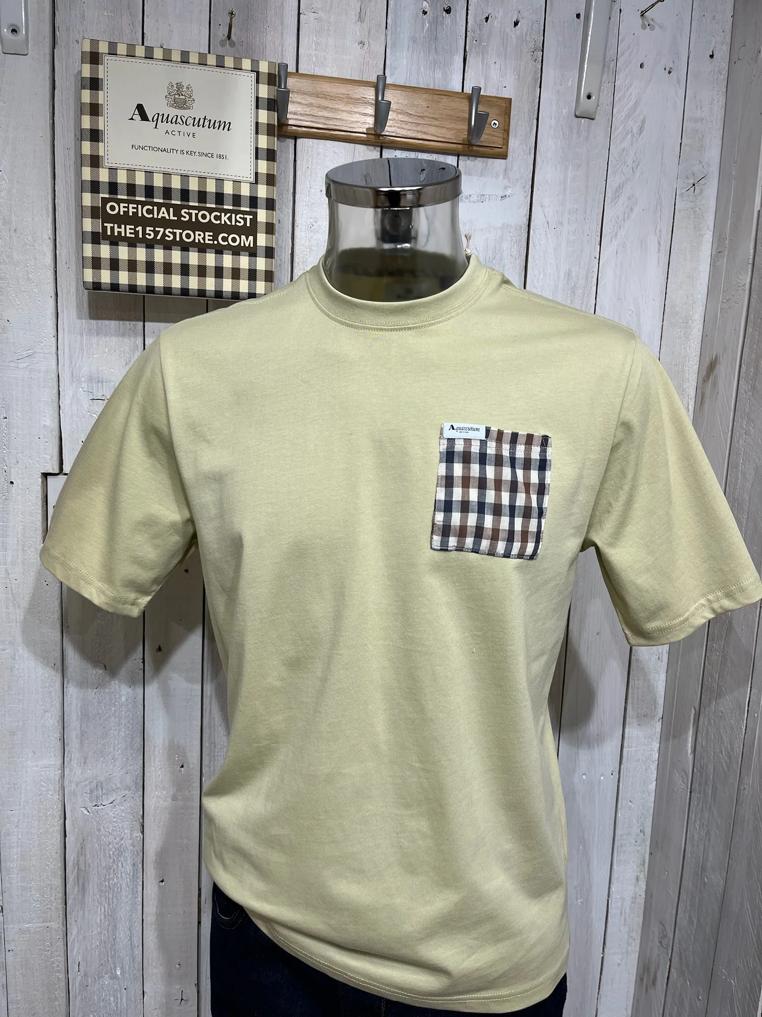 Aquascutum Club Check Pocket Tee - Beige