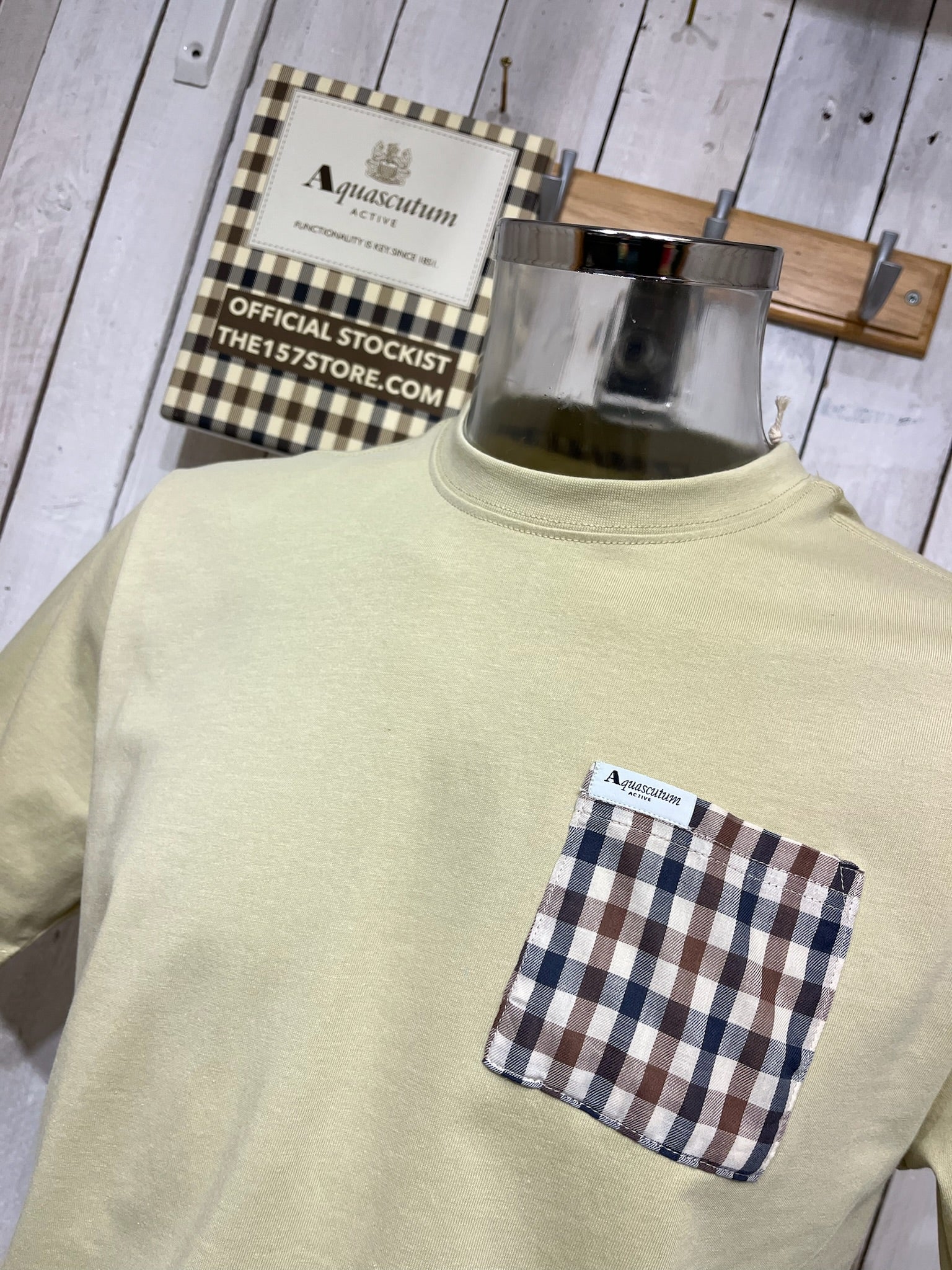 Aquascutum Club Check Pocket Tee - Beige - Image 2