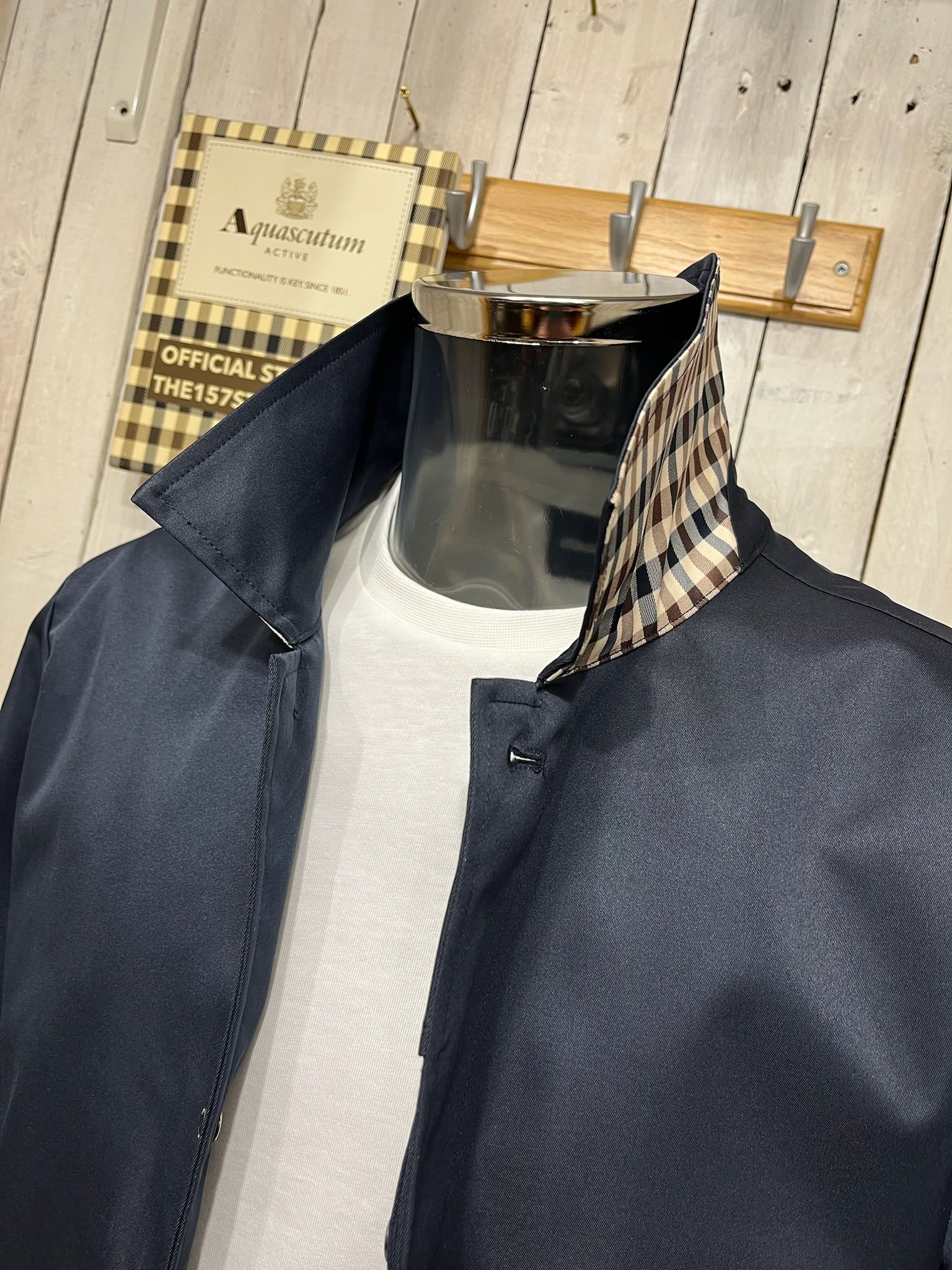 Aquascutum Iconic Caban Mac - Navy - Image 3