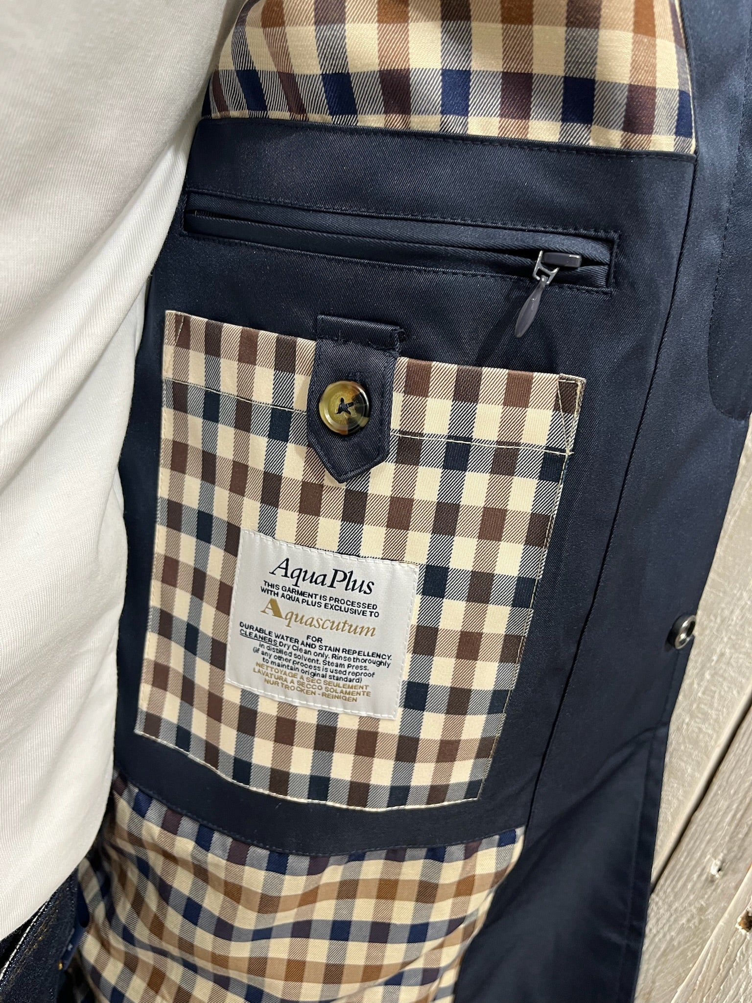 Aquascutum Iconic Caban Mac - Navy - Image 4