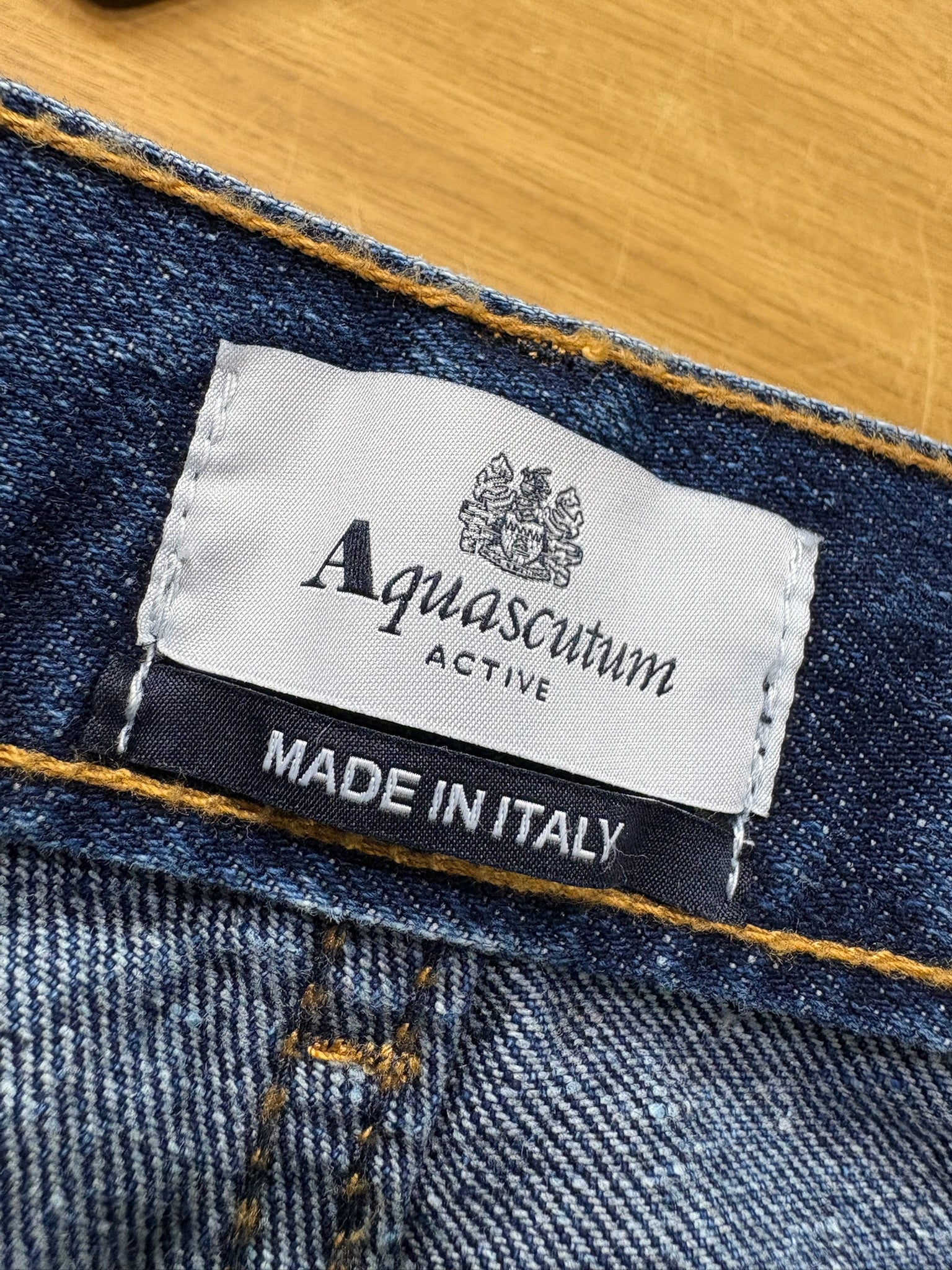 Aquascutum Iconic Denim Jeans - Deep Blue - Regular fit - No Stretch - Plain Pockets - Image 2