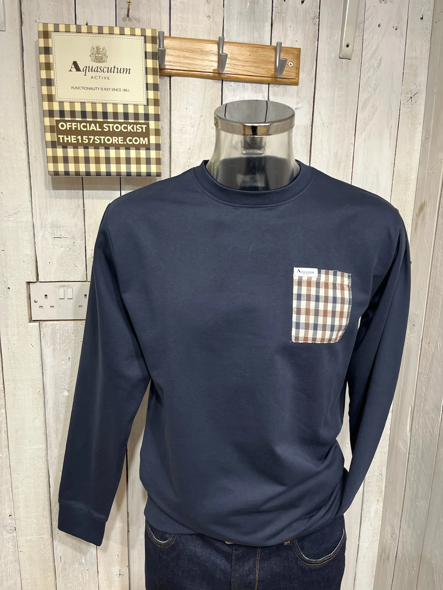 Aquascutum Iconic Pocket Sweat - Navy