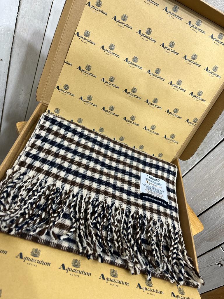 Aquascutum Merino Wool Scarf - BACK IN STOCK - Club Check