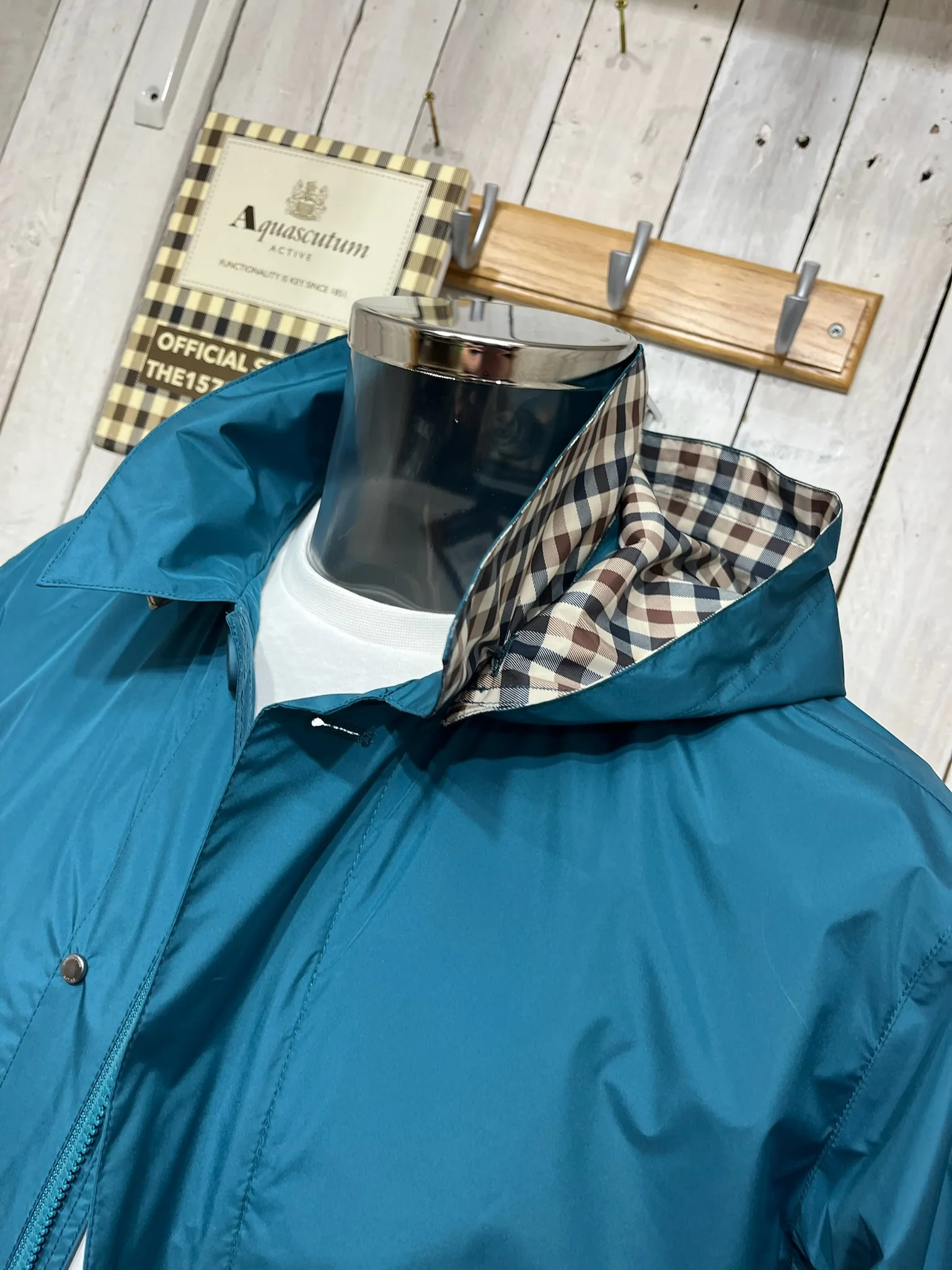 Aquascutum Pack-Away Hood Trench - Petroleum - Image 2