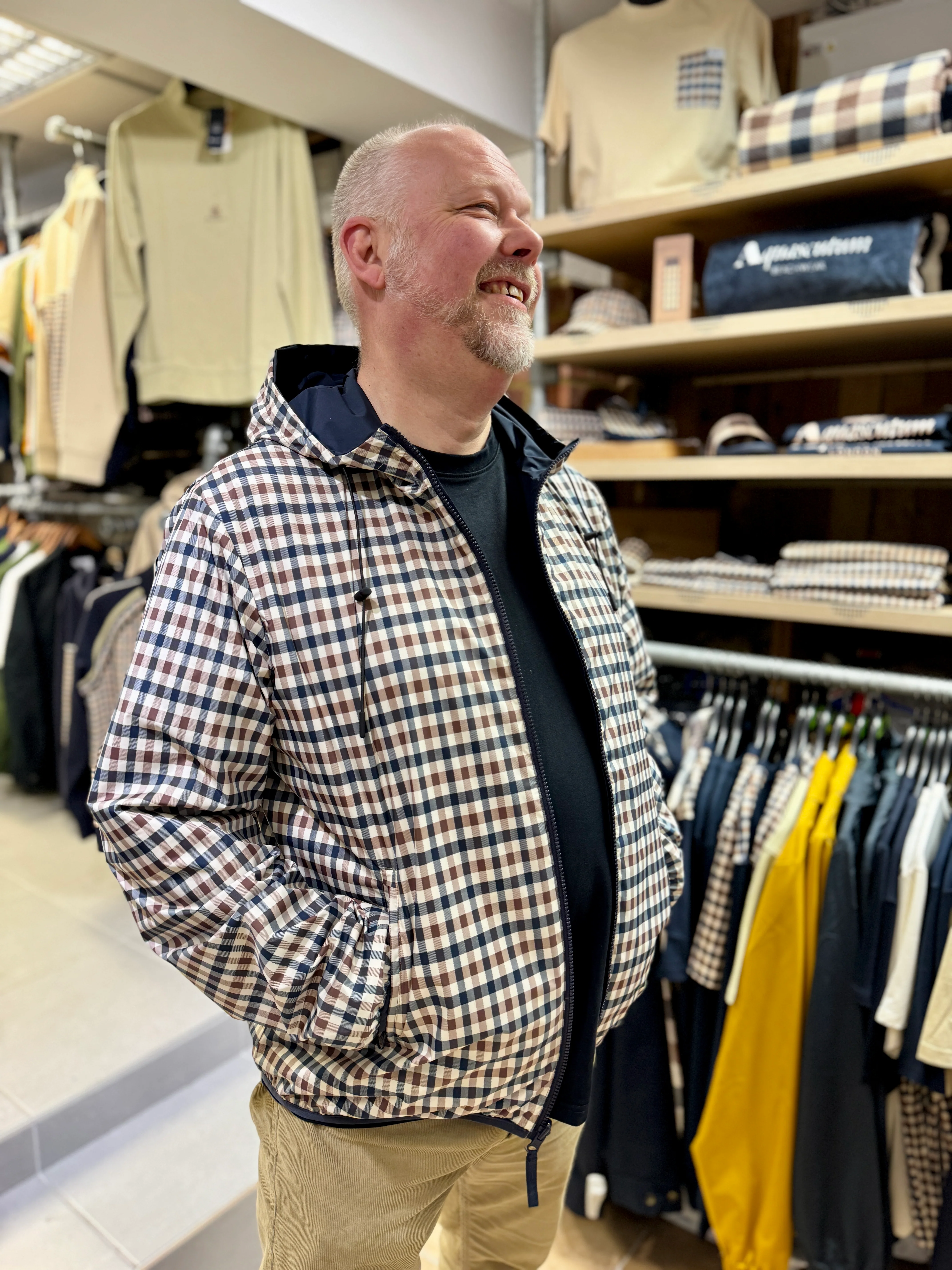 Aquascutum Reversible Terrace Jacket - NEW 2026 - Navy or Aqua Check - Image 7