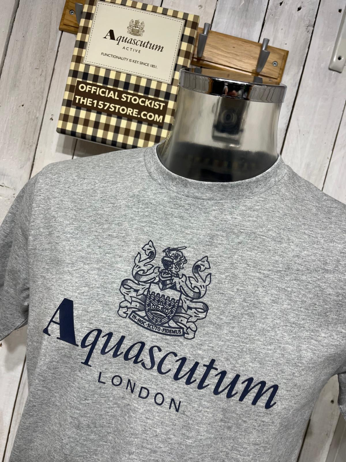 Aquascutum Royal Logo Tee - Light Grey Marl