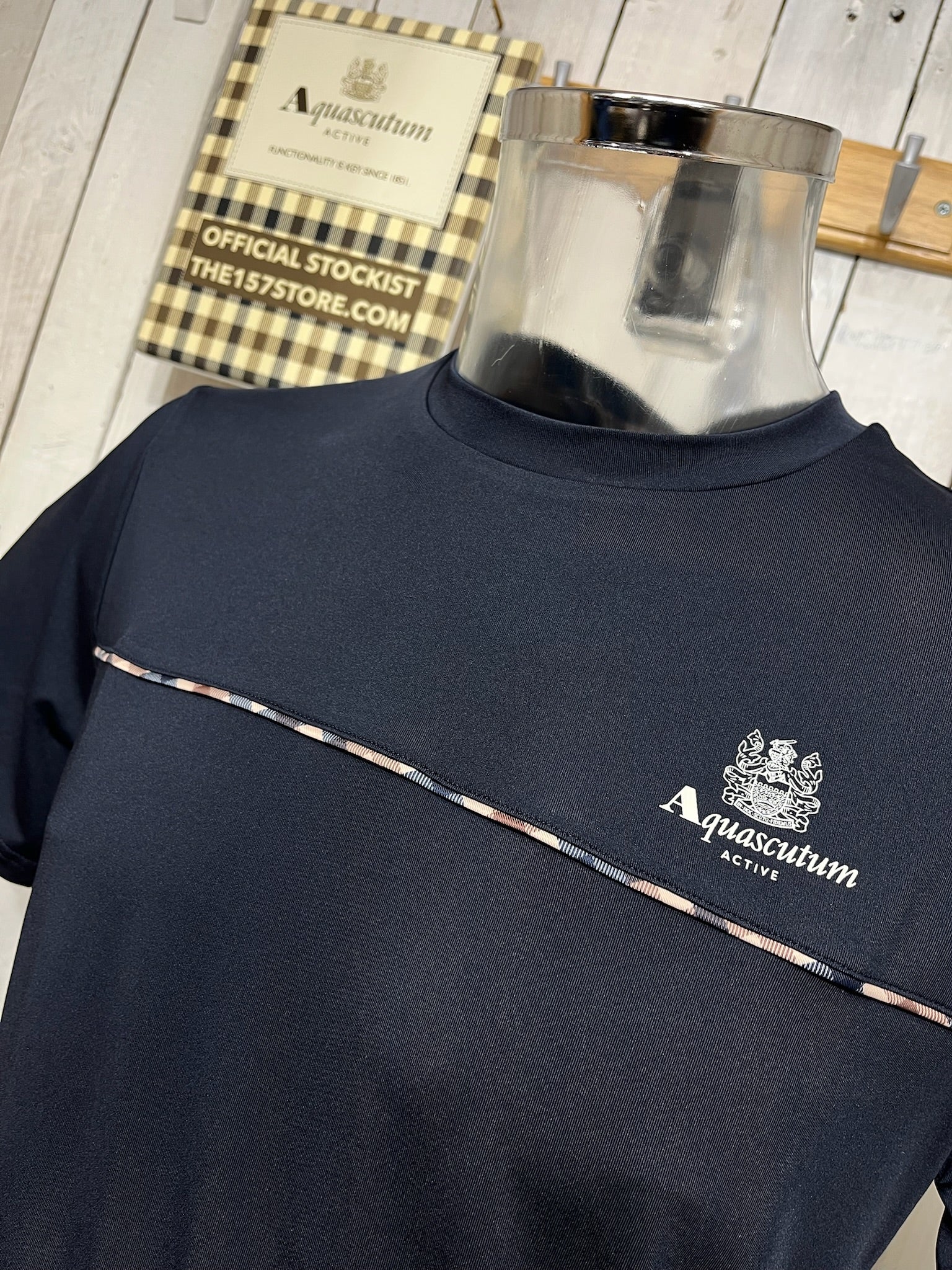 Aquascutum Stretch Piping Tee - Navy - Image 2