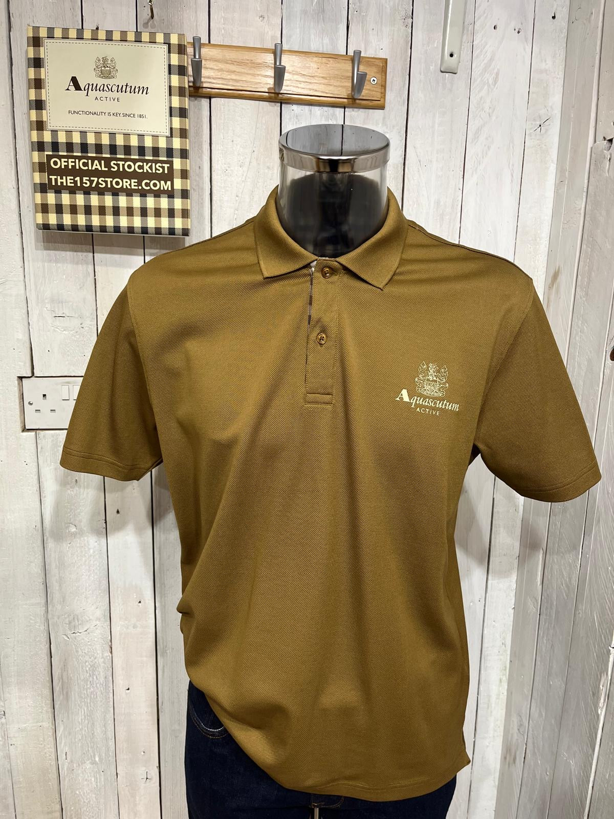 Aquascutum Vault Active Piquet Polo - Beige Khaki (Sample(