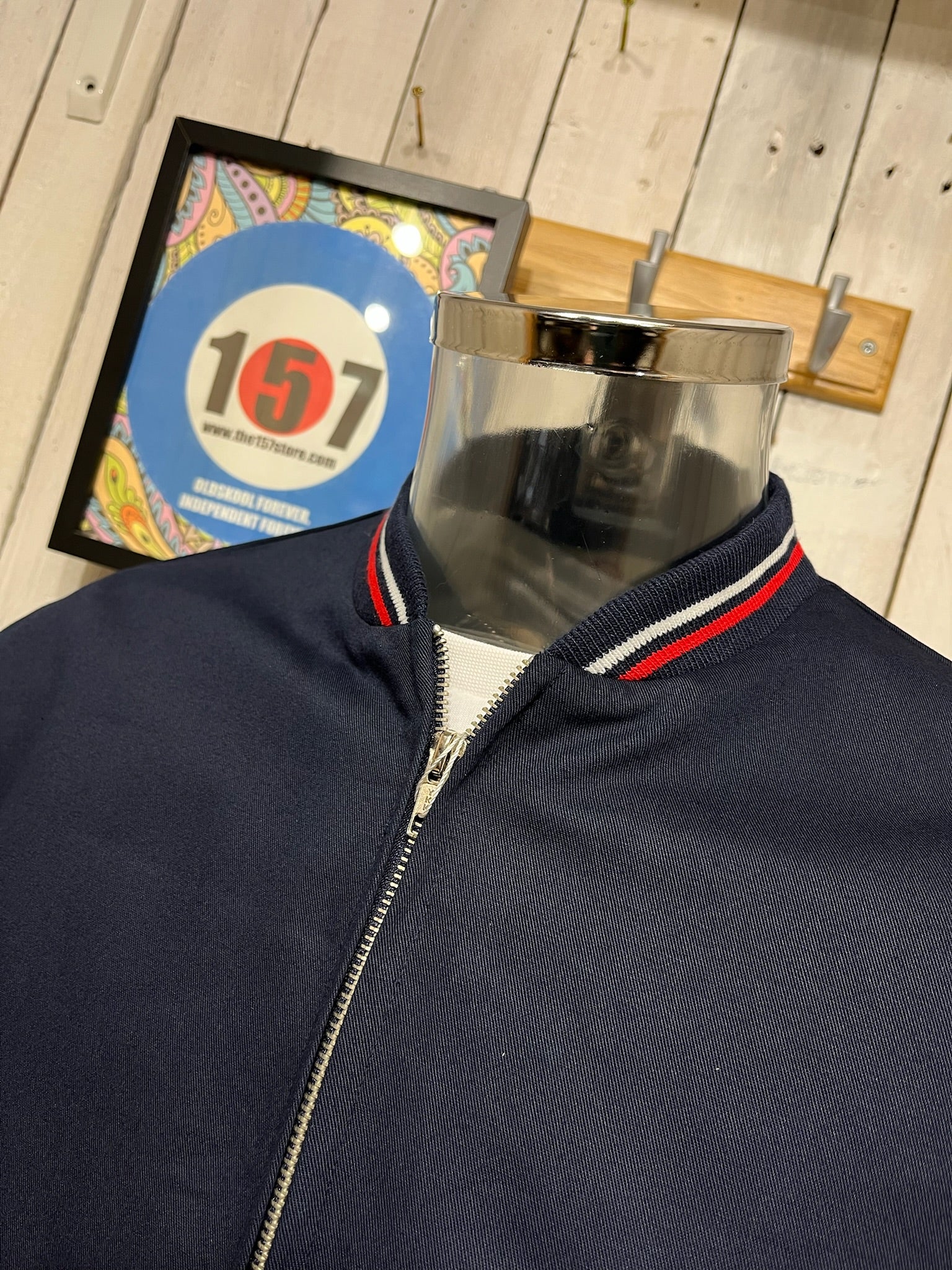 British Classic Monkey (Bomber) Jacket by Relco - Navy Blue - Image 3