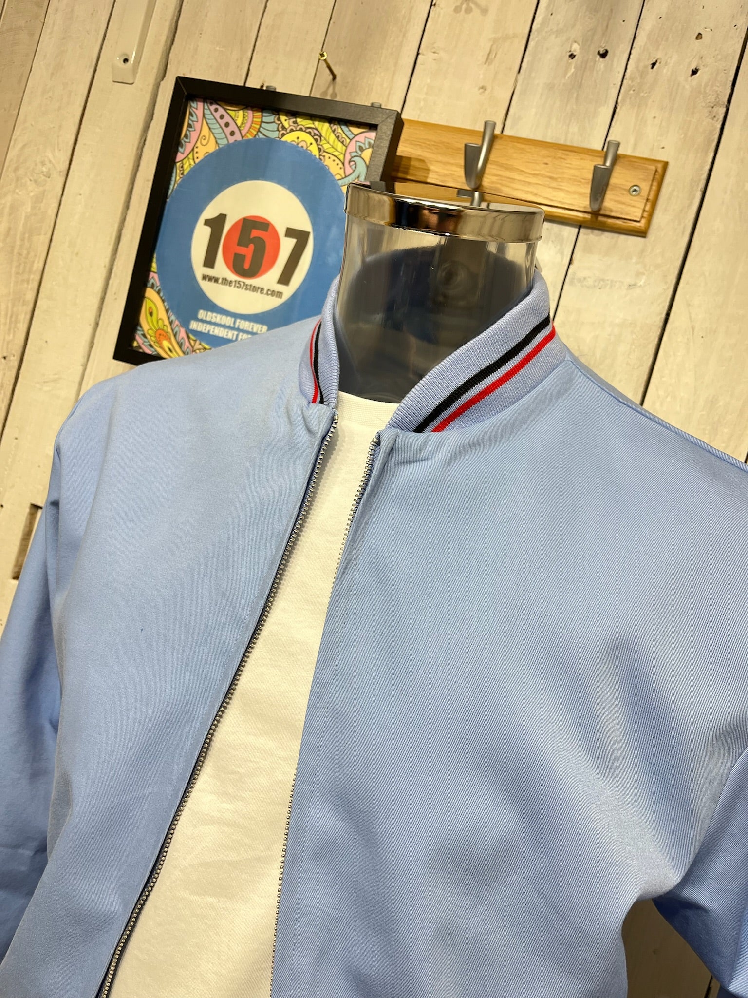 British Classic Monkey (Bomber) Jacket by Relco - Sky - Image 3