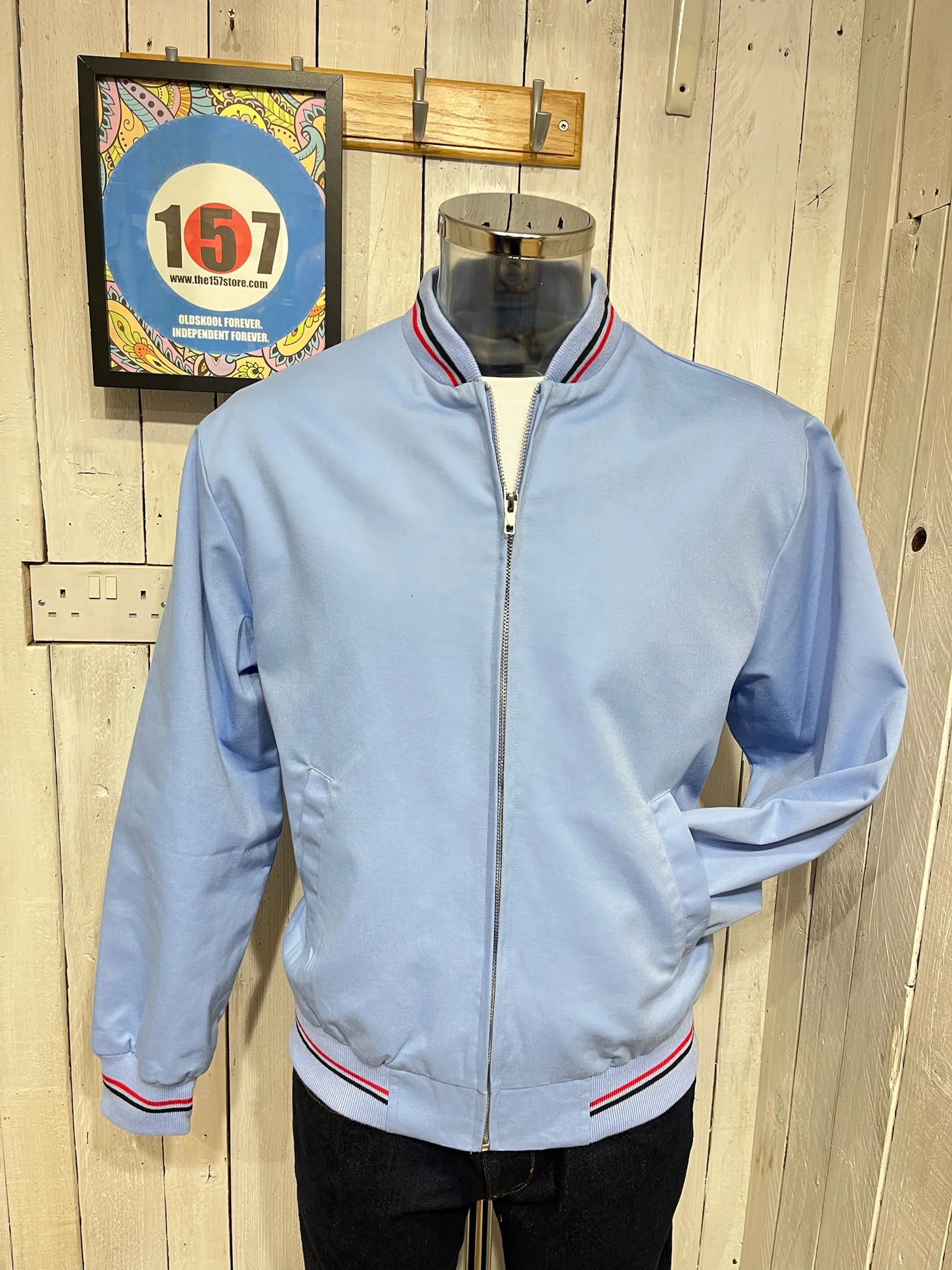 British Classic Monkey (Bomber) Jacket by Relco - Sky - Image 4