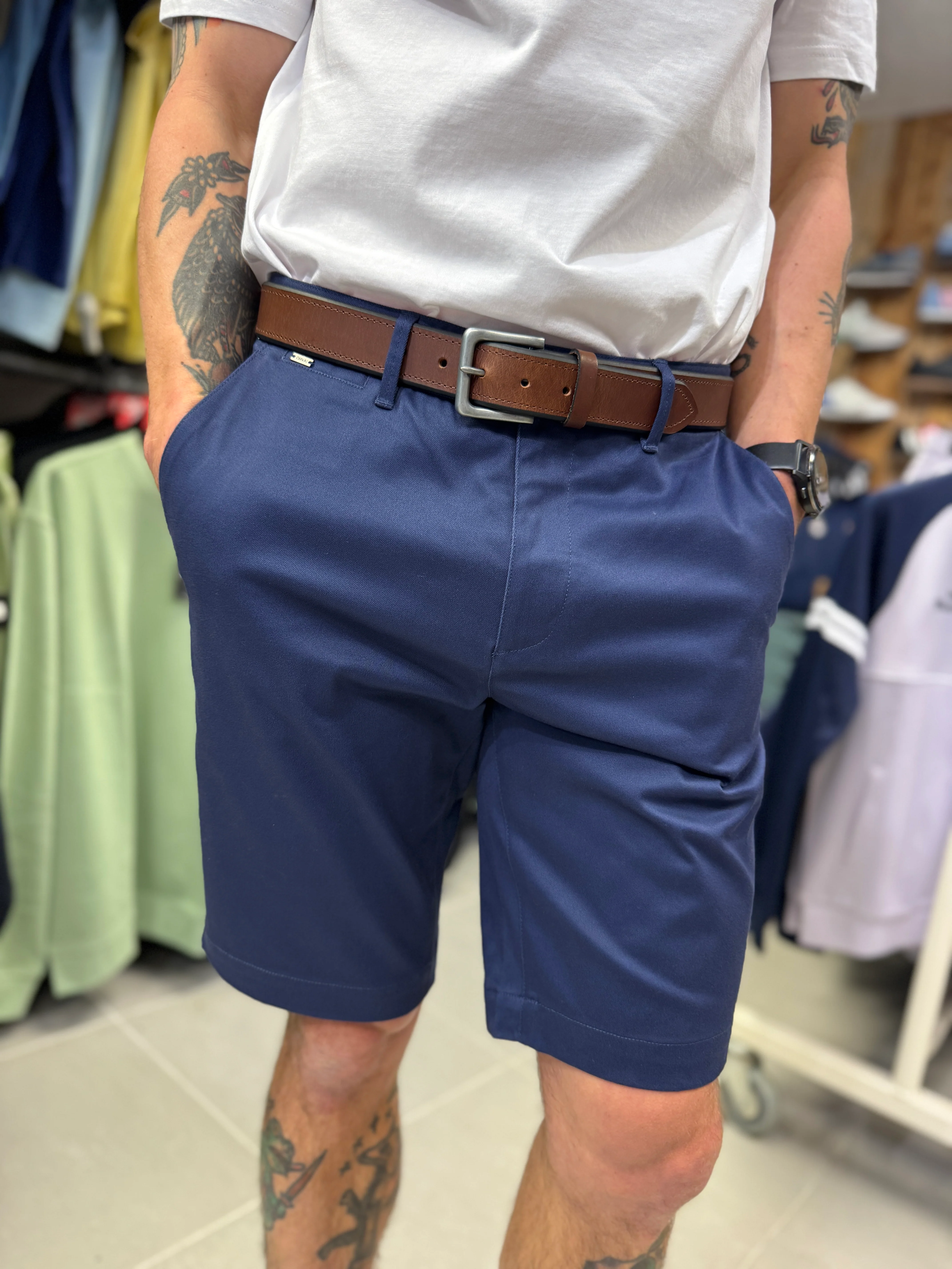Cavani Dakota Plain Chino Shorts - Ink Navy