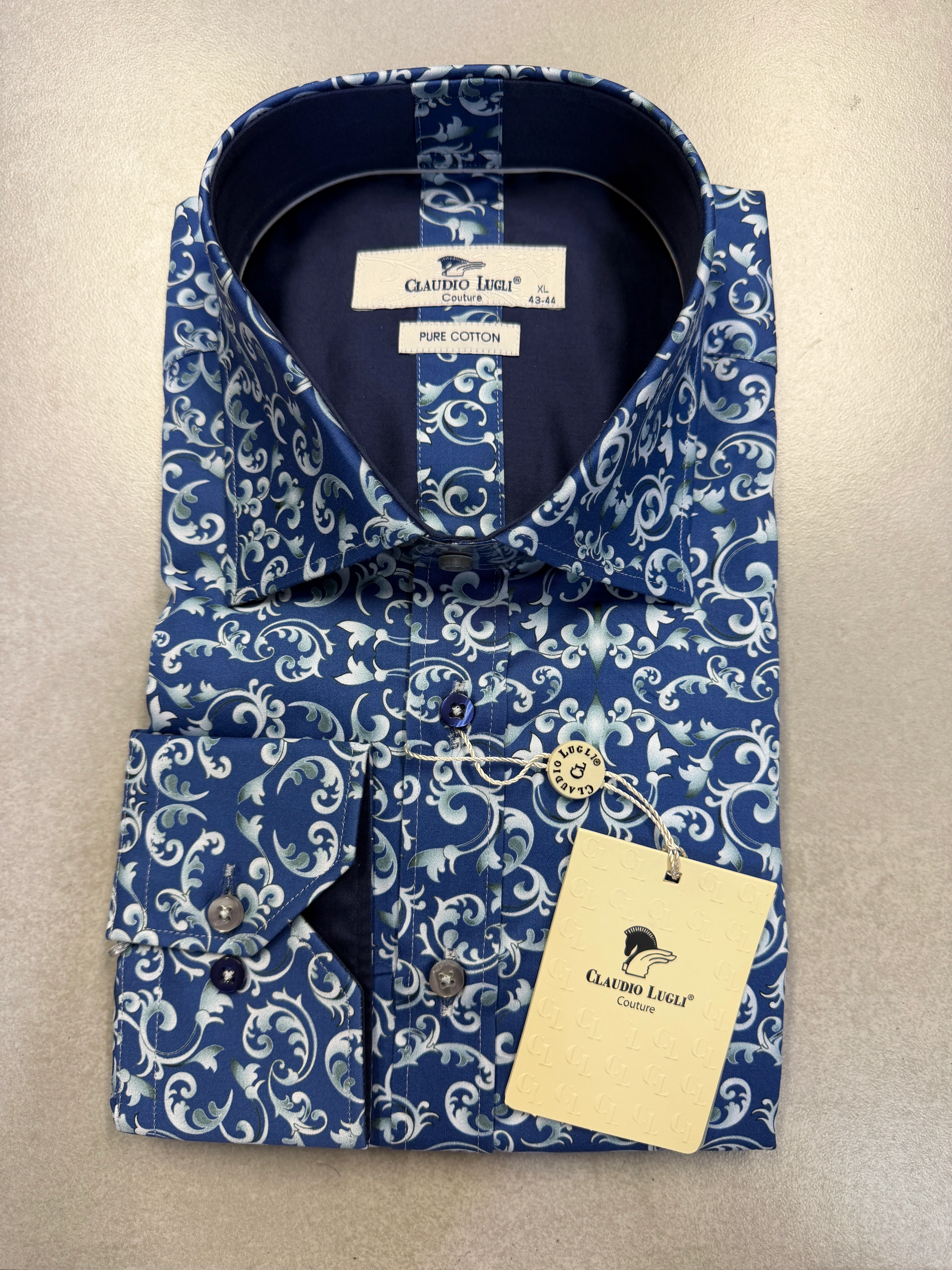 Claudio Lugli Ore Paisley Shirt - Silver 8066 - Image 4