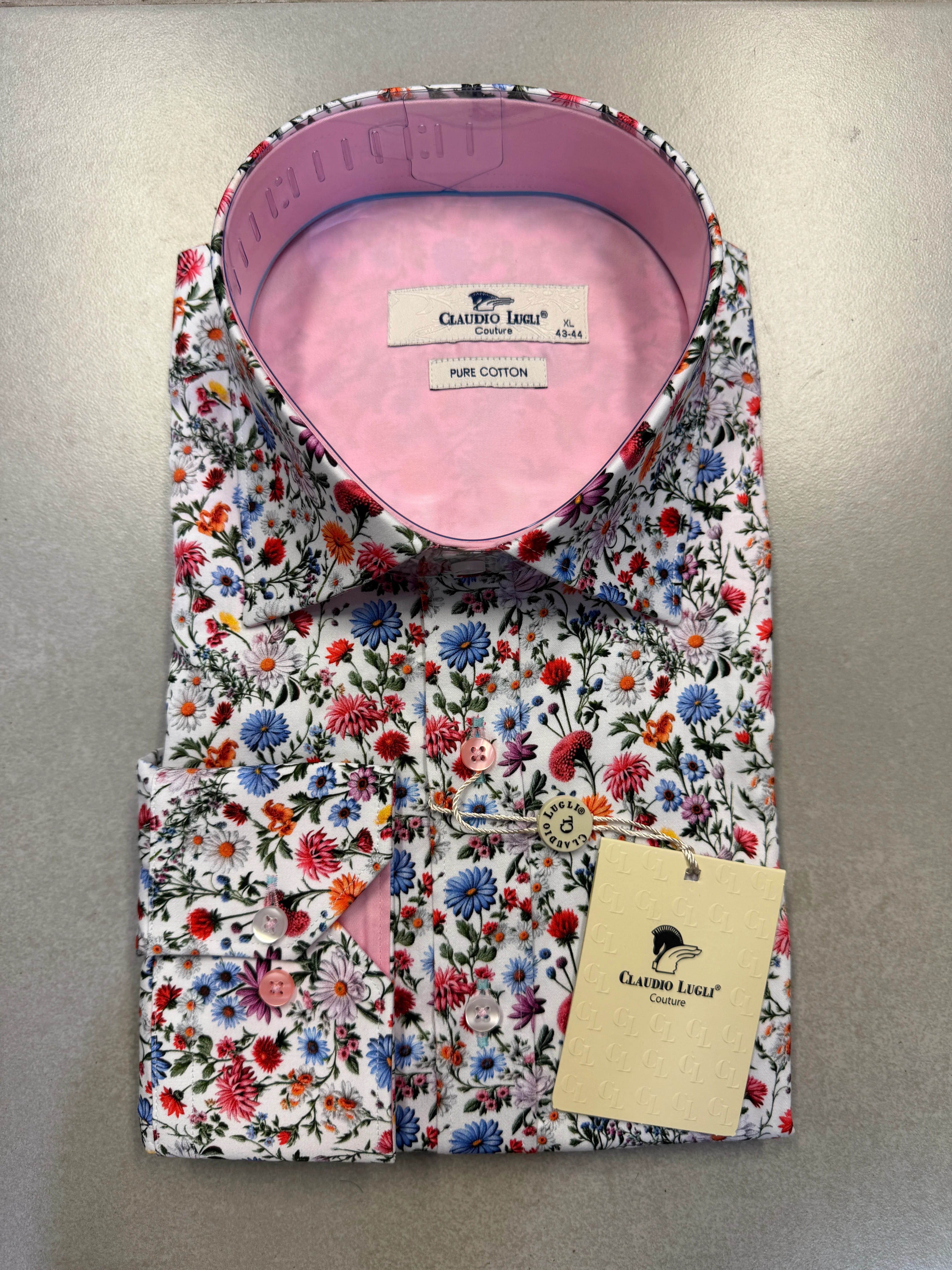Claudio Lugli Summer Flora Shirt - White 8062 - Image 4