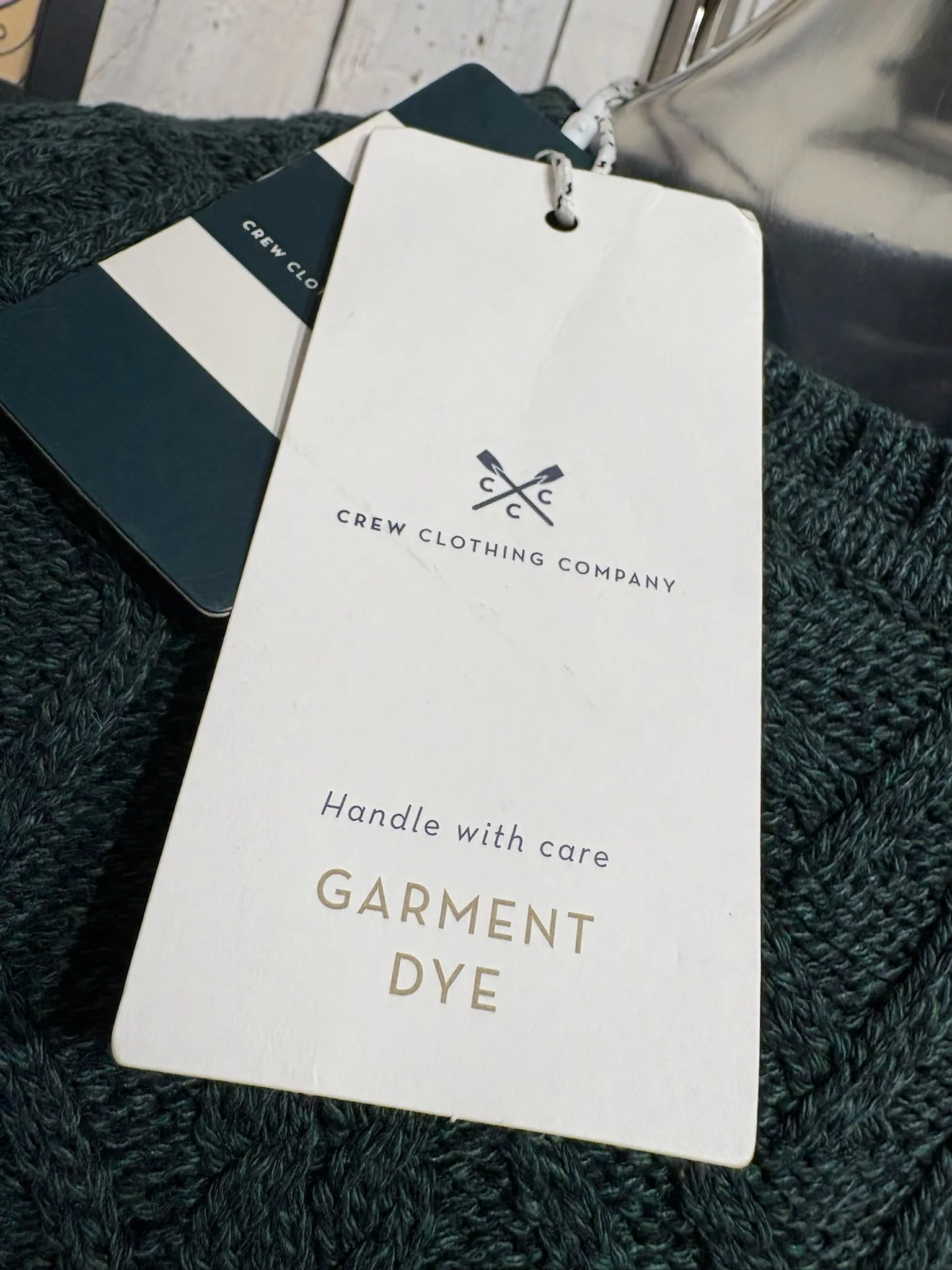 Crew Clothing Company Cable Jumper - Forest Green - Image 3