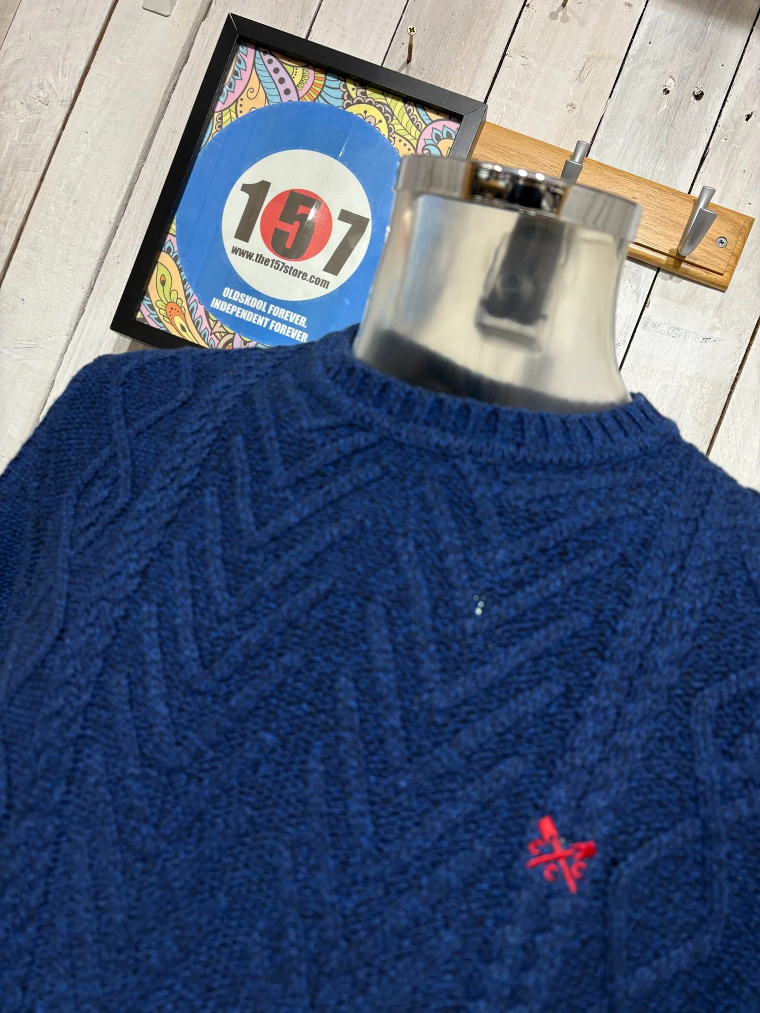 Crew Clothing Company Cable Jumper - French Navy