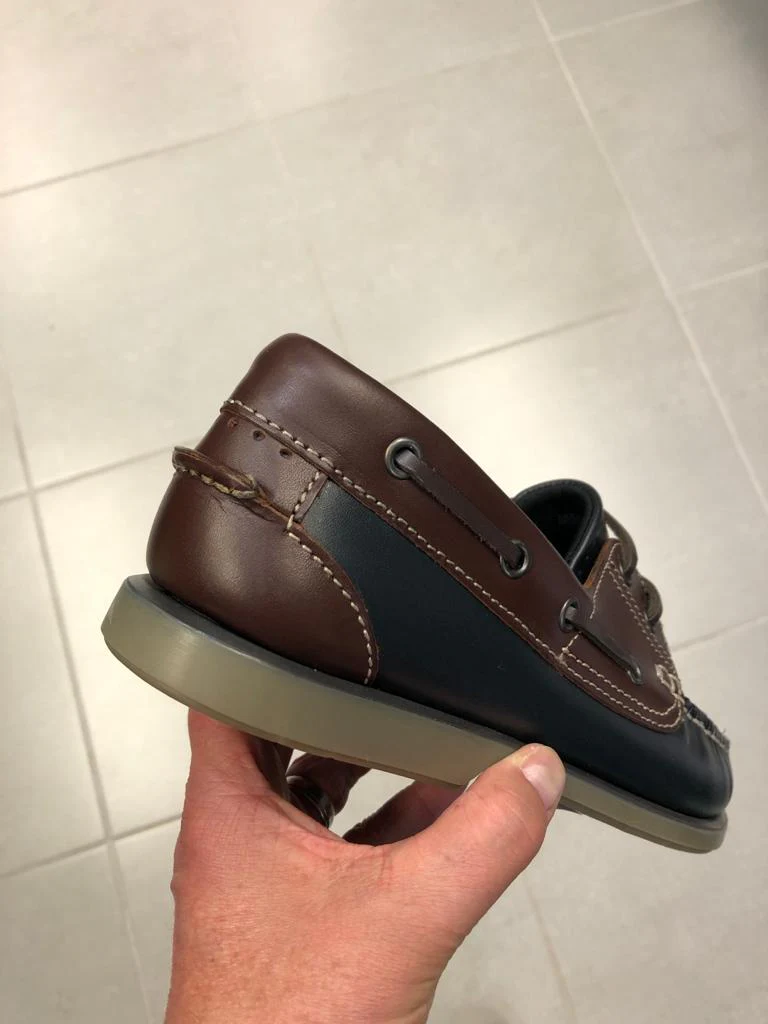 DEK Leather Boat Shoes - Navy / Brown - Image 4